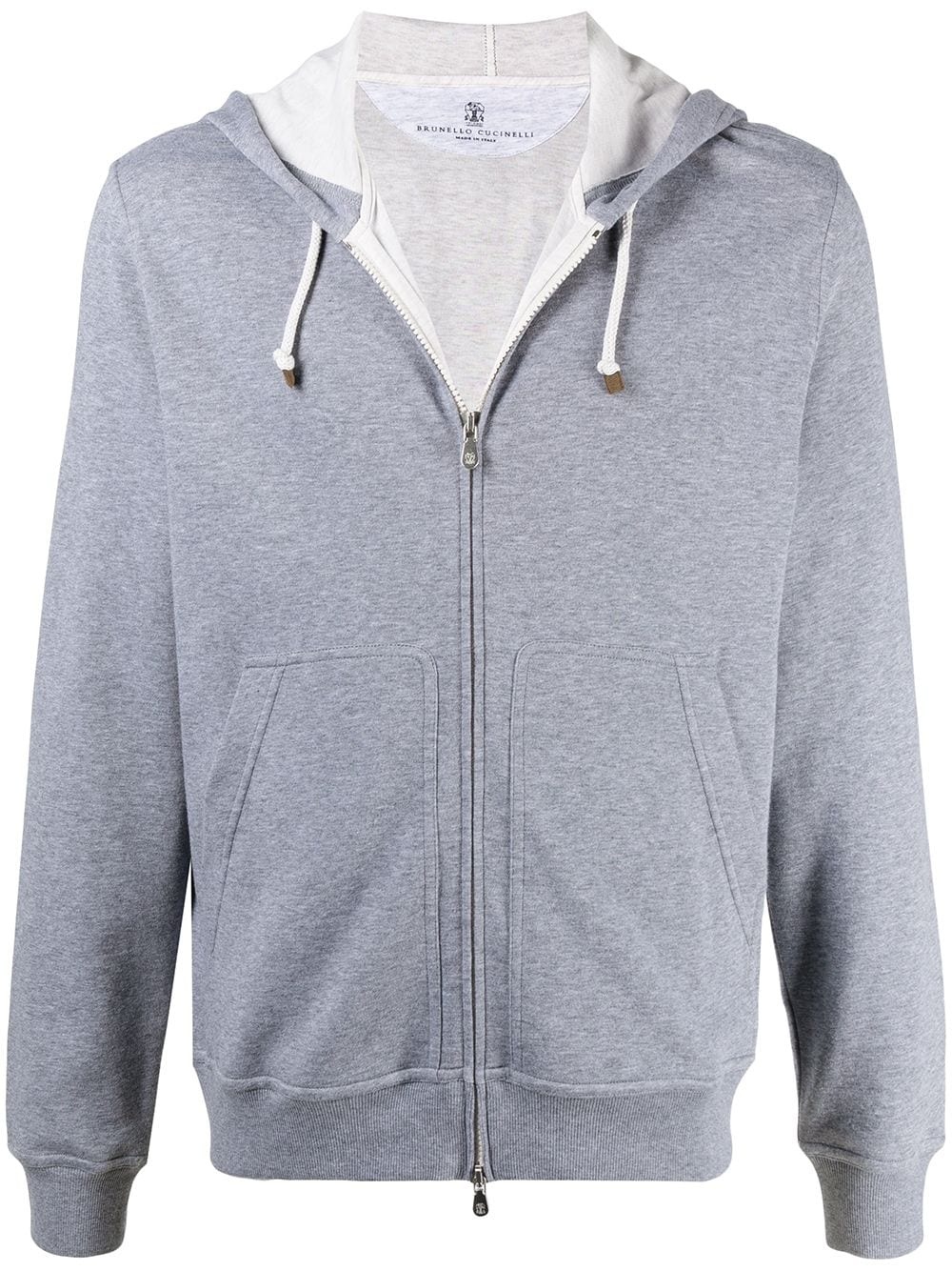 drawstring zipped hoodie - 1