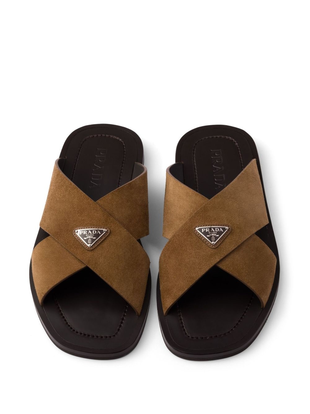 suede crisscross slides - 4