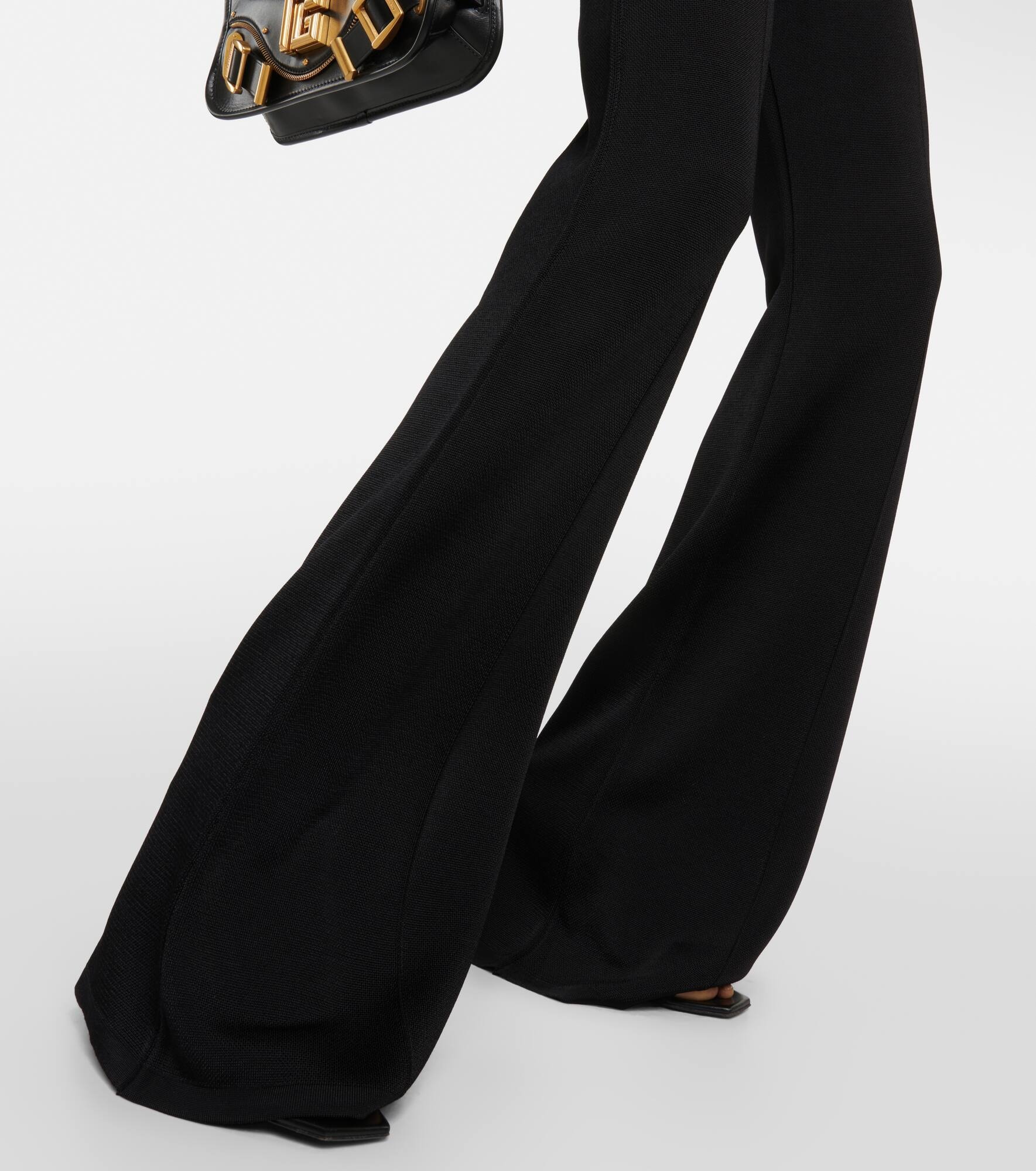 High-rise flared knit pants - 5
