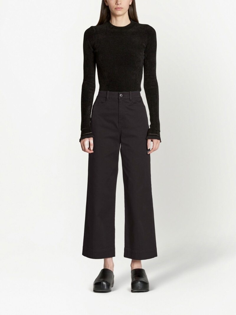 cropped cotton twill culottes - 2