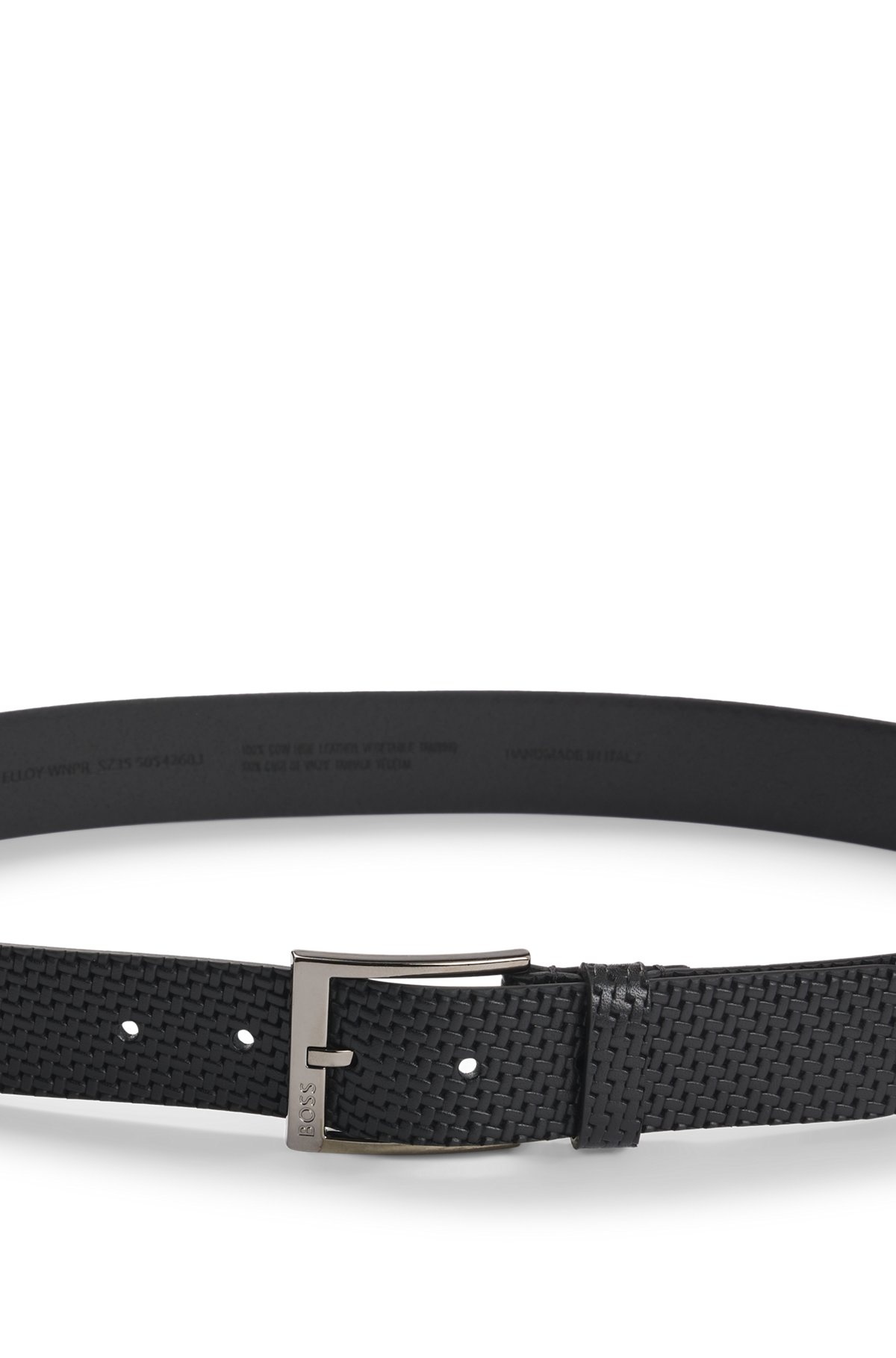 LEATHER BELT WITH WOVEN EFFECT - 4