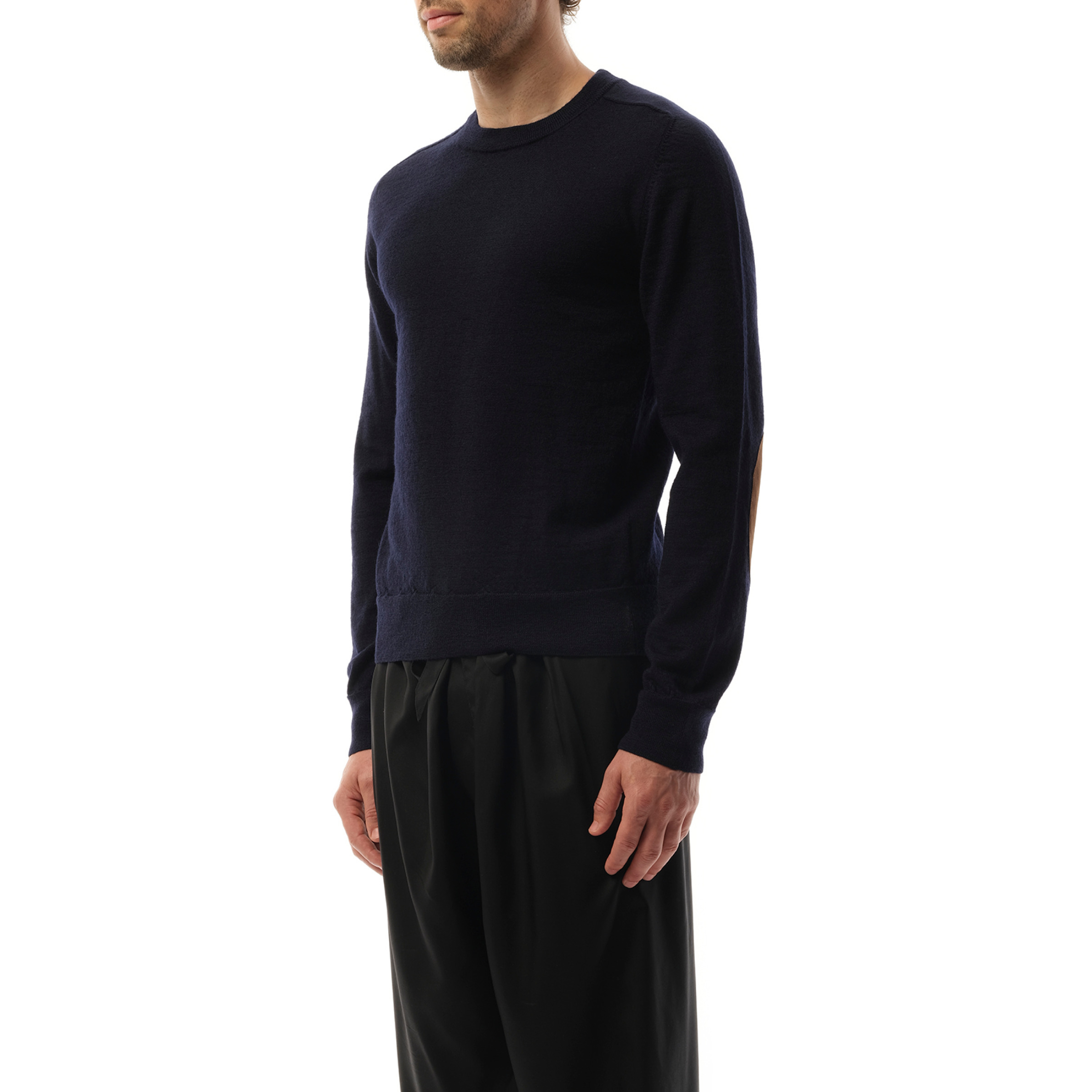Wool Crewneck Sweater in Dark Blue - 5
