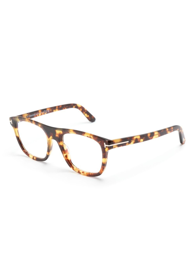 TOM FORD tortoiseshell square-frame glasses outlook