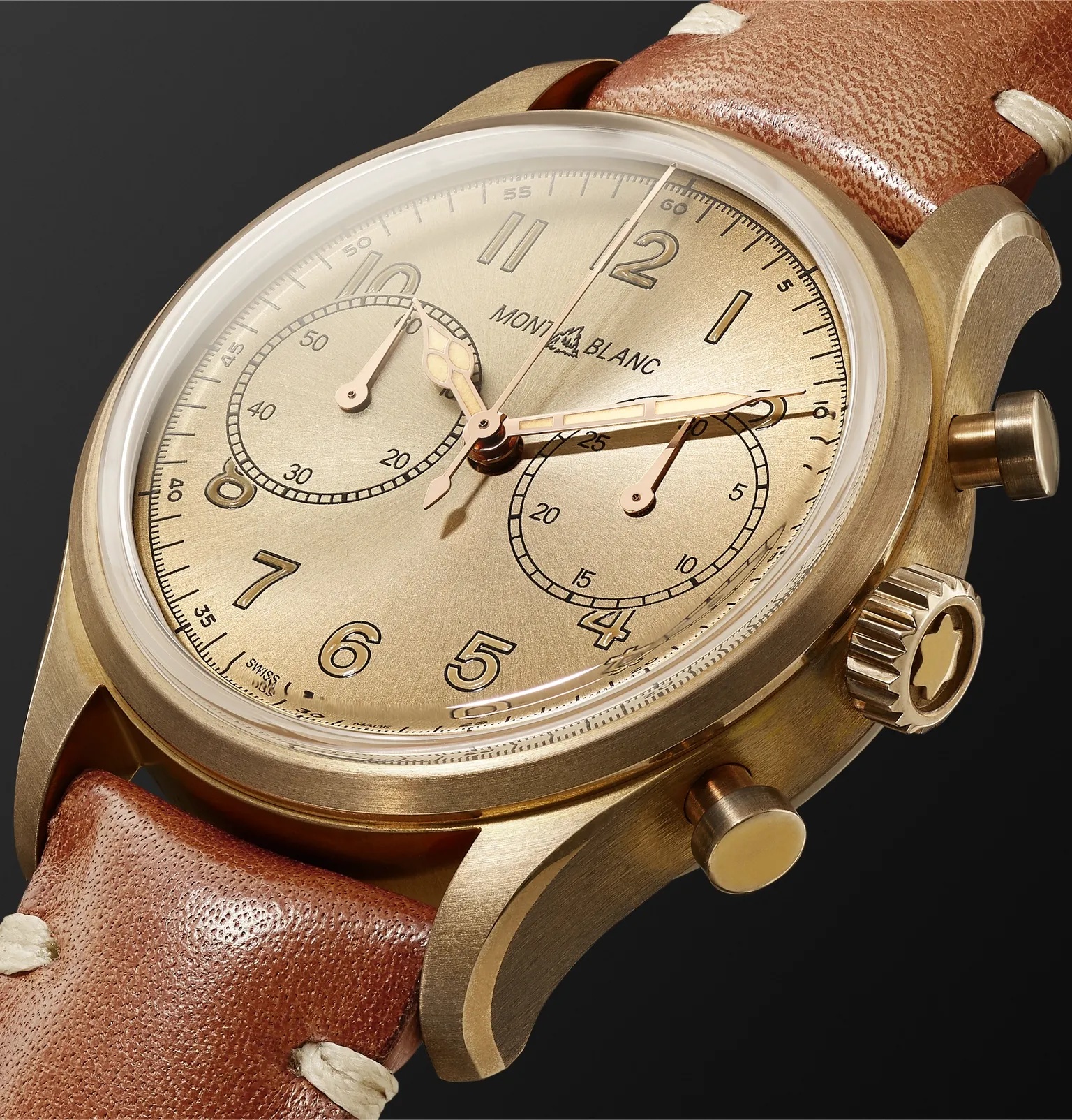 1858 Automatic Chronograph 42mm Bronze and Leather Watch, Ref. No. 118223 - 4