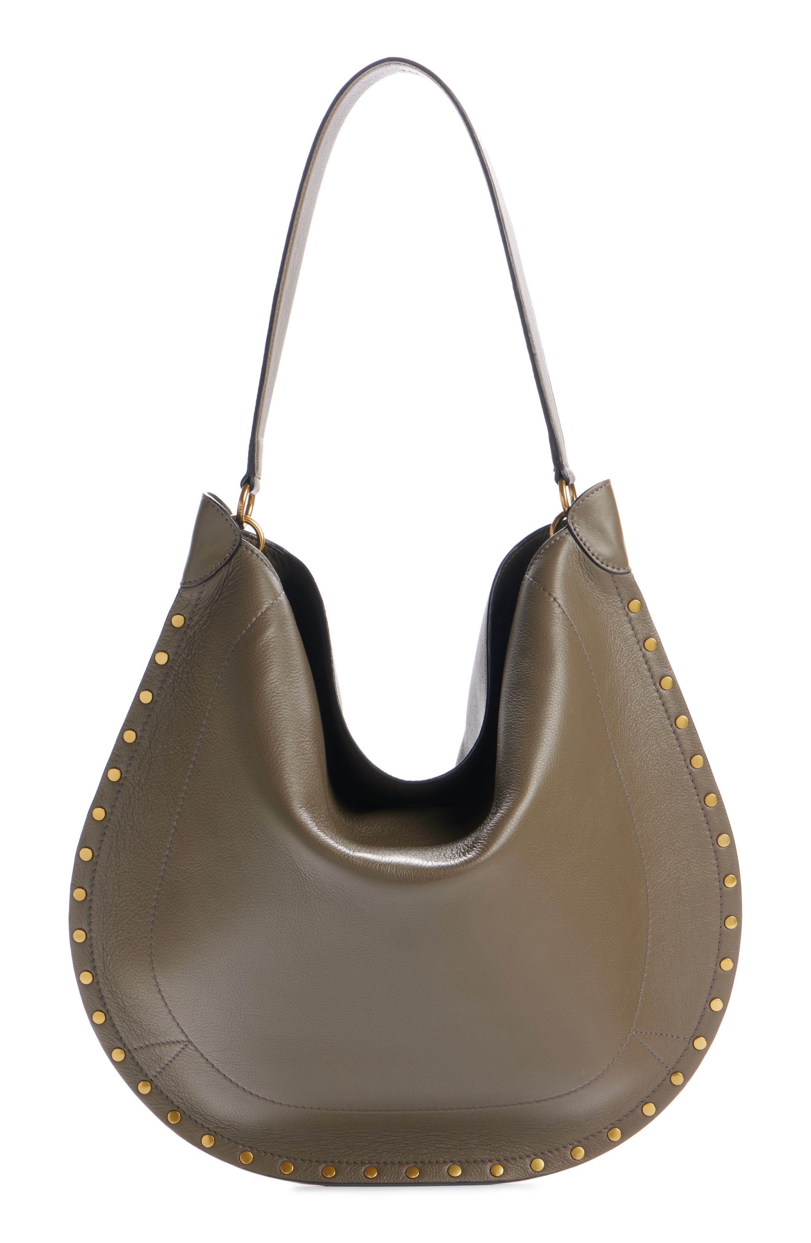 Isabel Marant Oskan Leather Hobo Bag in Khaki at Nordstrom - 3