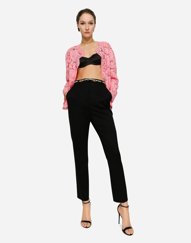 Single-breasted lace jacket - 5