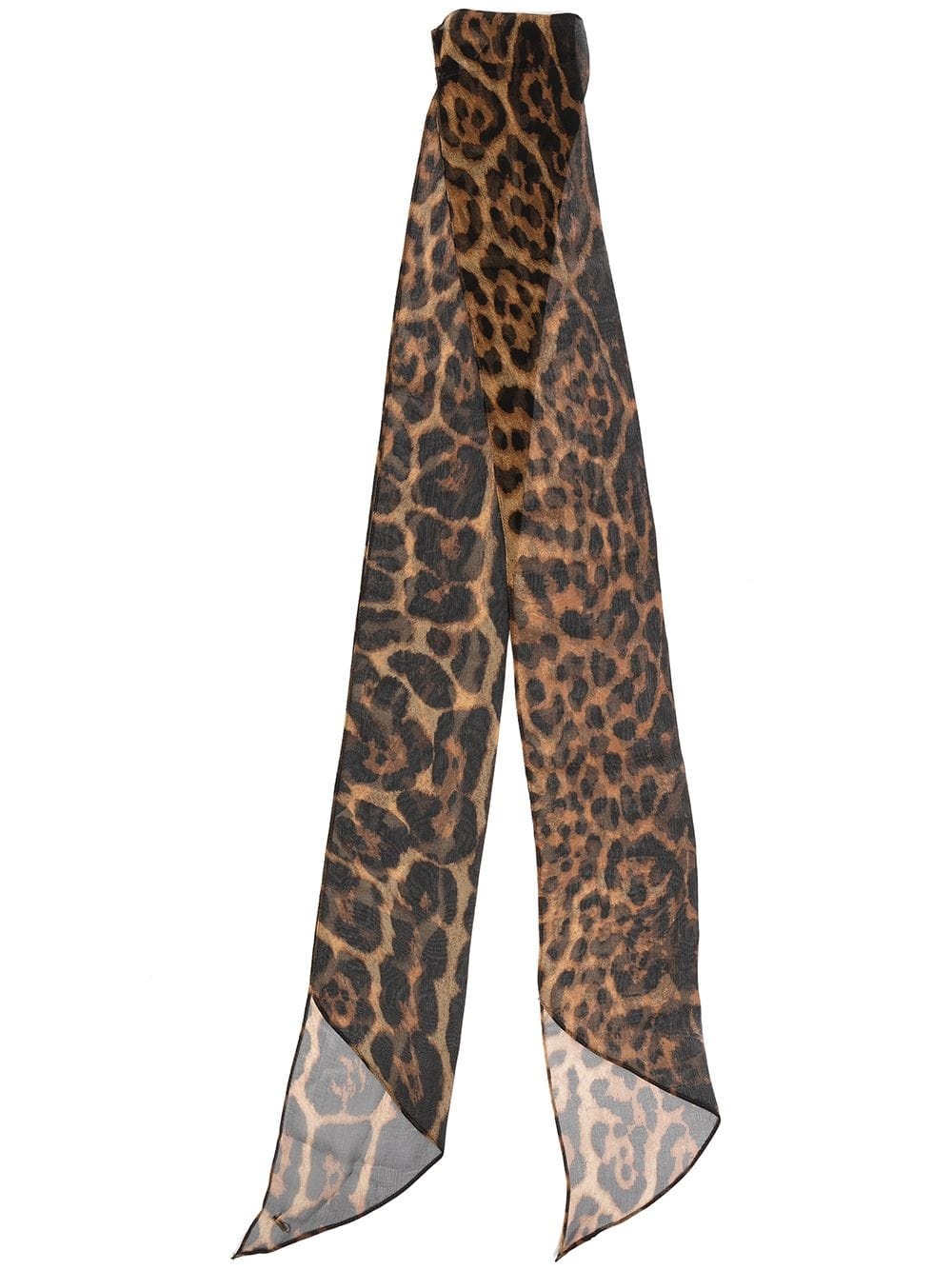 leopard print neck bow - 1