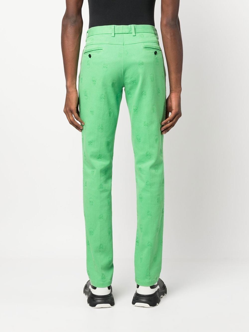 skull embroidery straight-leg jeans - 4