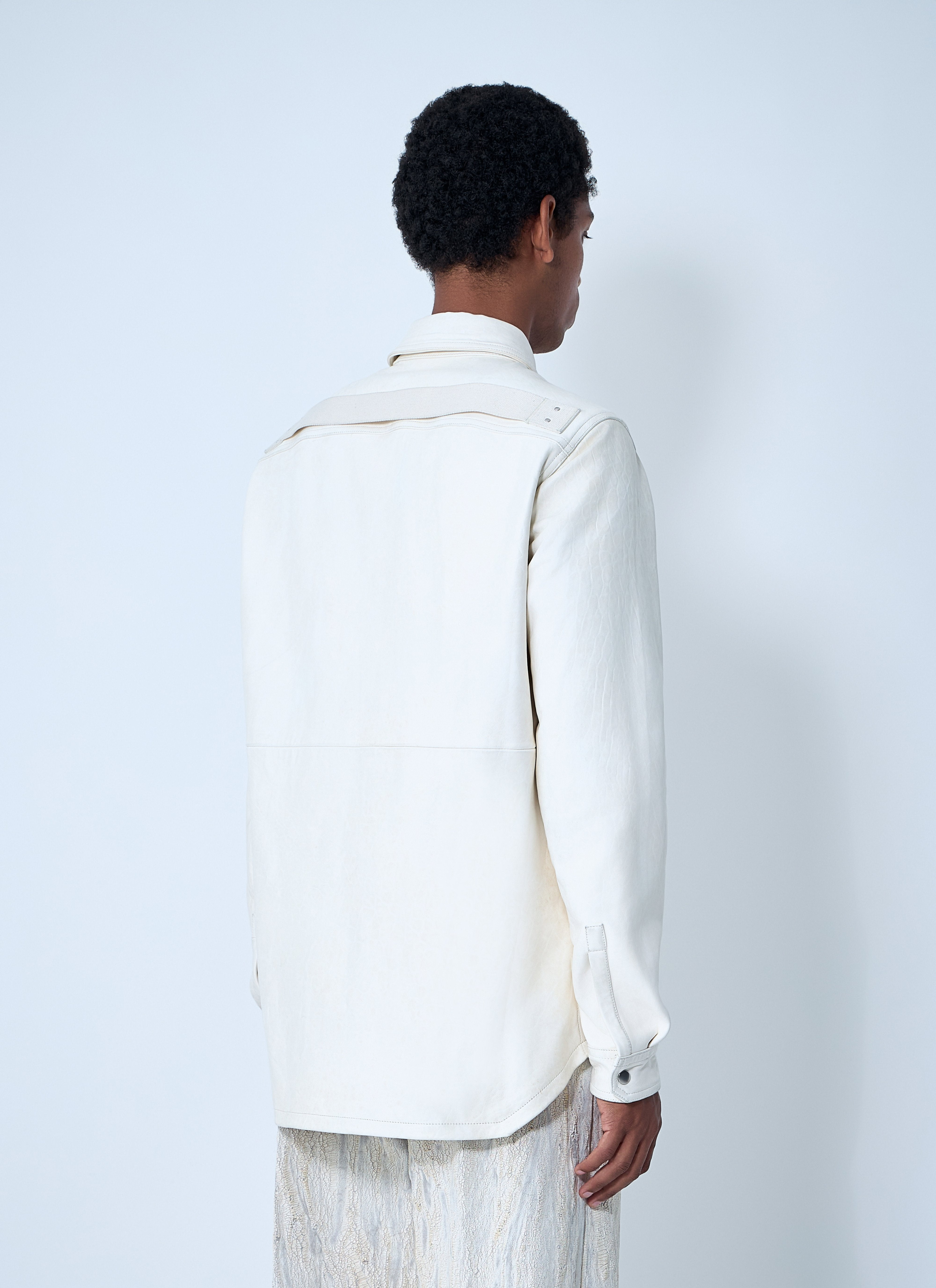 Rick Owens Men Leather Shirt - 4