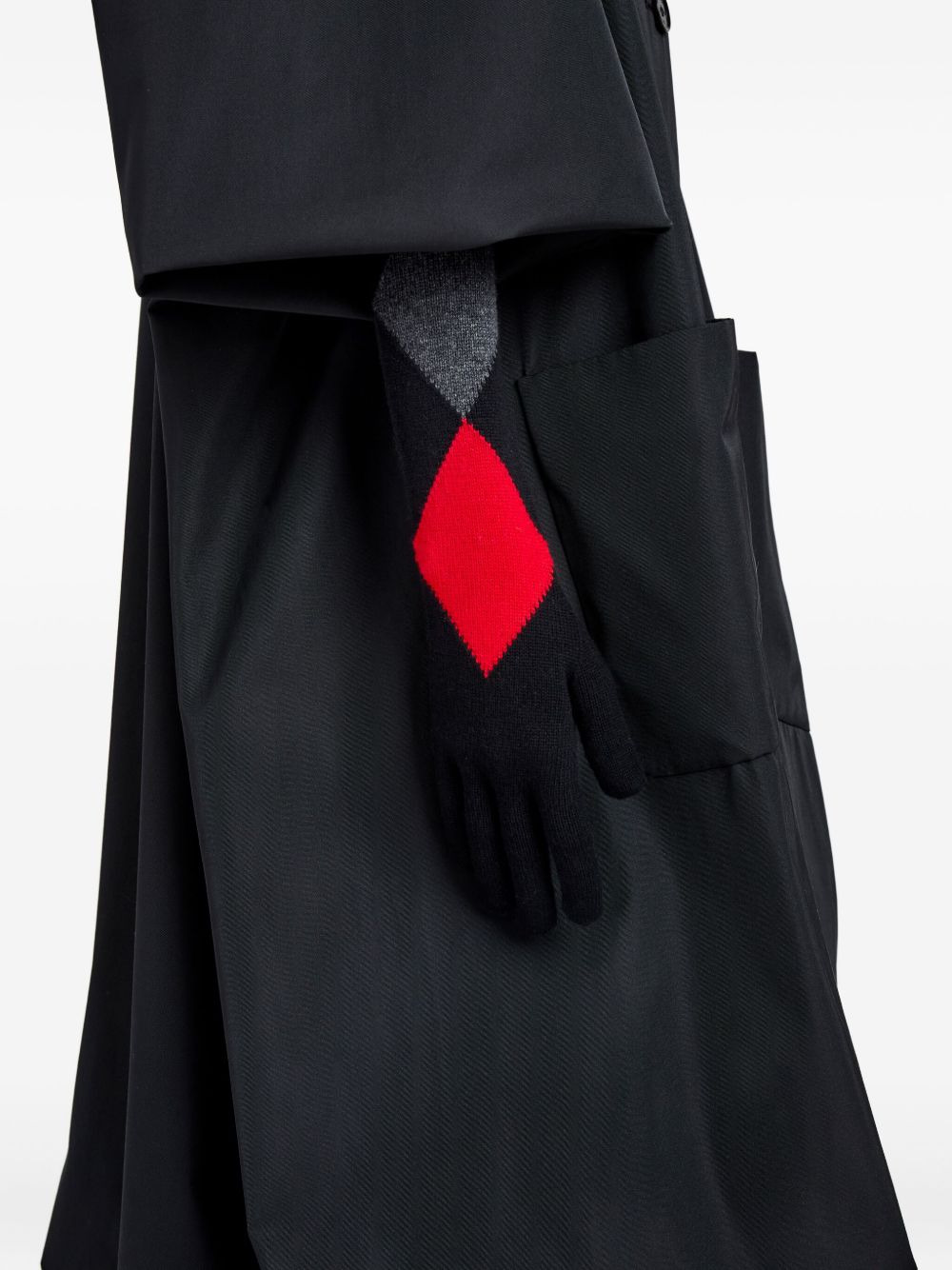 diamond-pattern cashmere gloves - 3