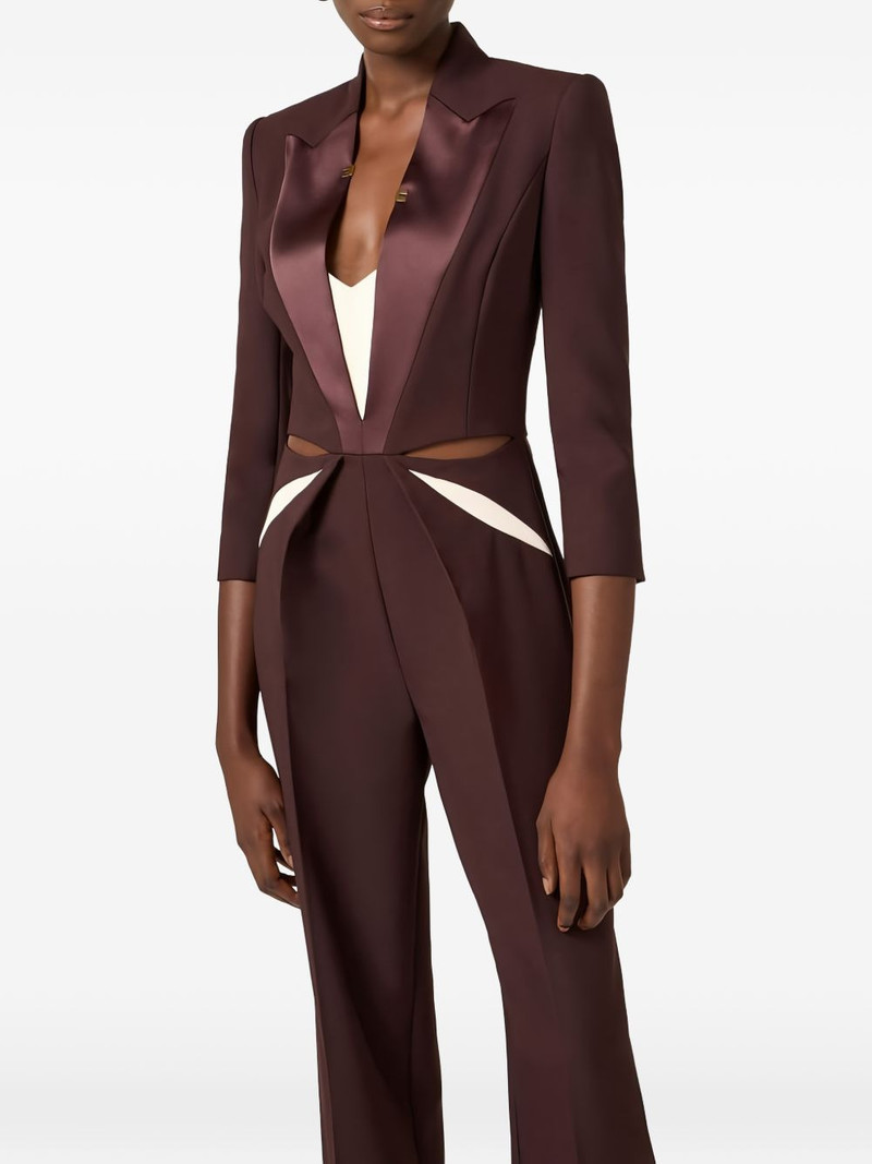 cut-out satin-lapel jumpsuit 4