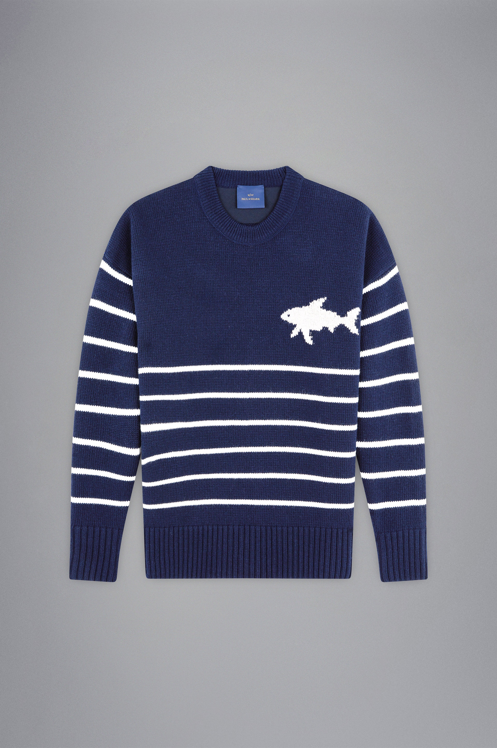 RE-WOOL CREWNECK WITH SHARK INLAY - 1