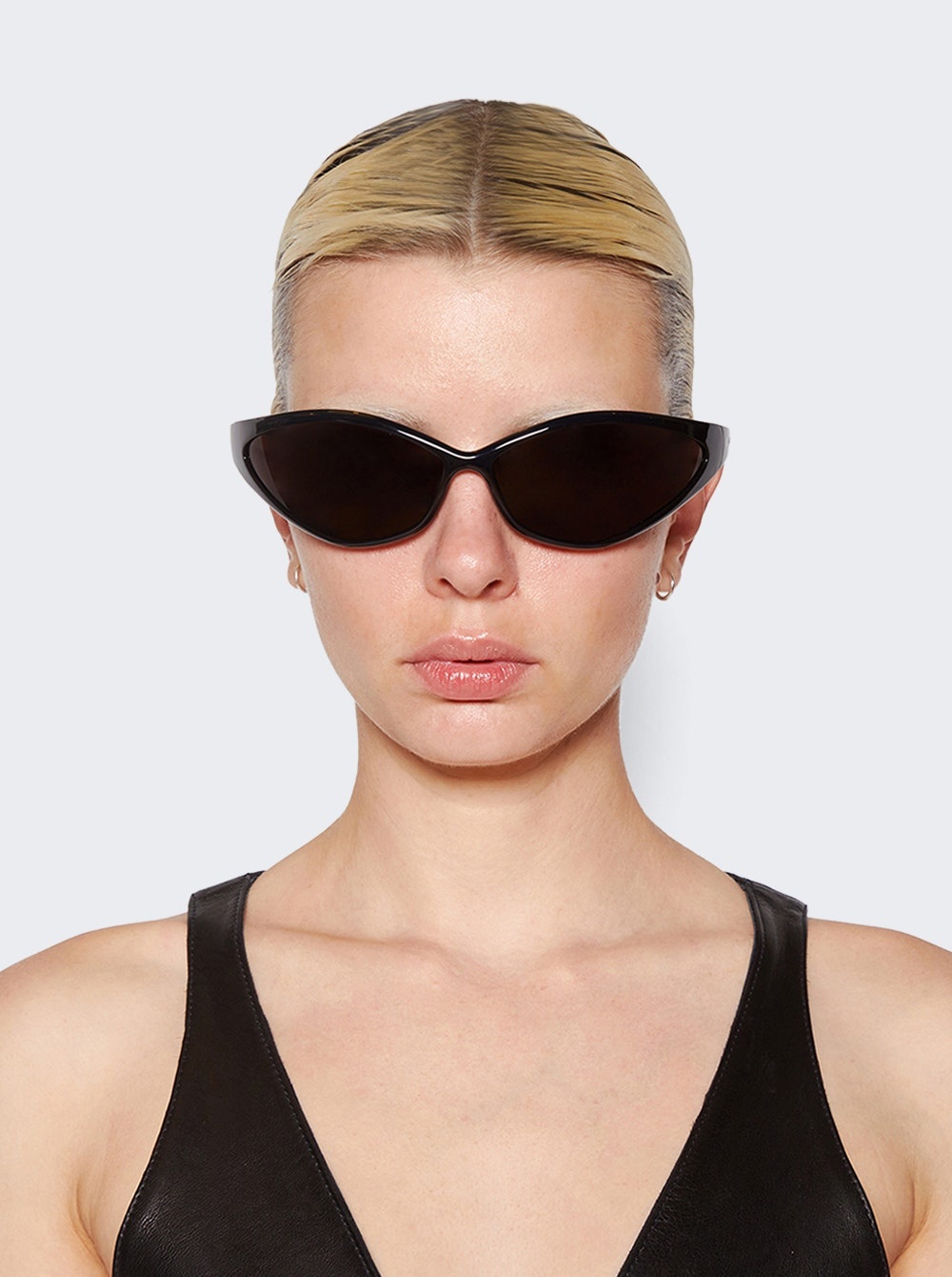 90s Oval Sunglasses Black - 2