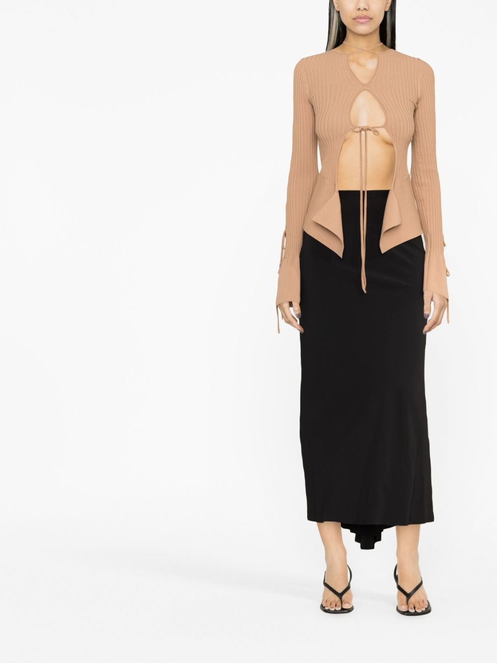 ribbed-knit long-sleeve top - 2