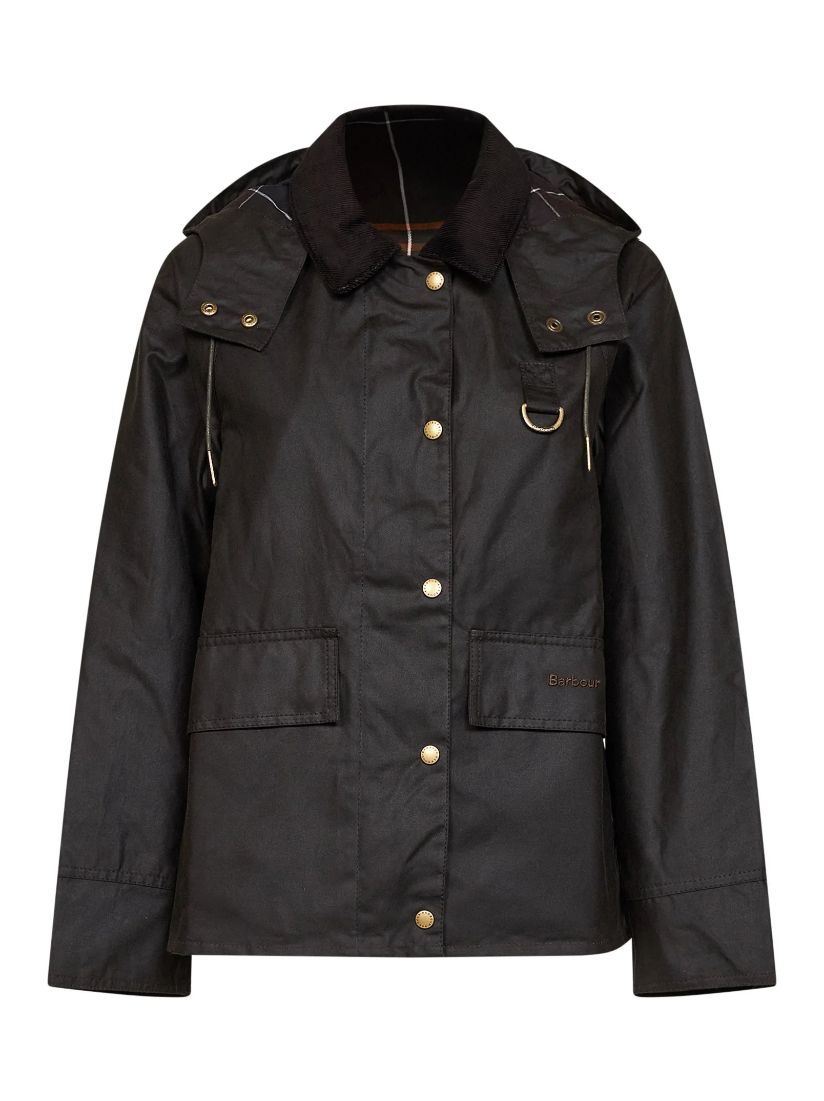 Olive waxed cotton Avon hooded jacket - 1