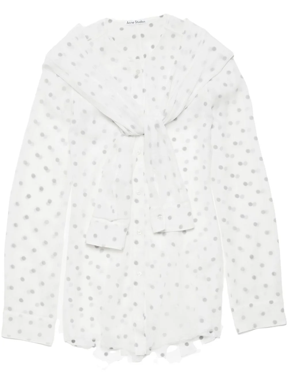 layered tie-neck blouse - 1