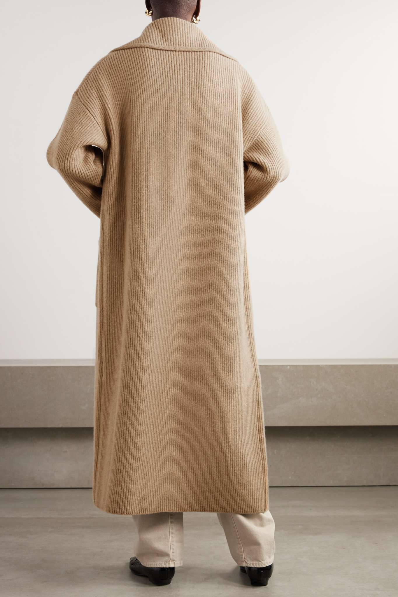 Ribbed wool-blend coat - 3