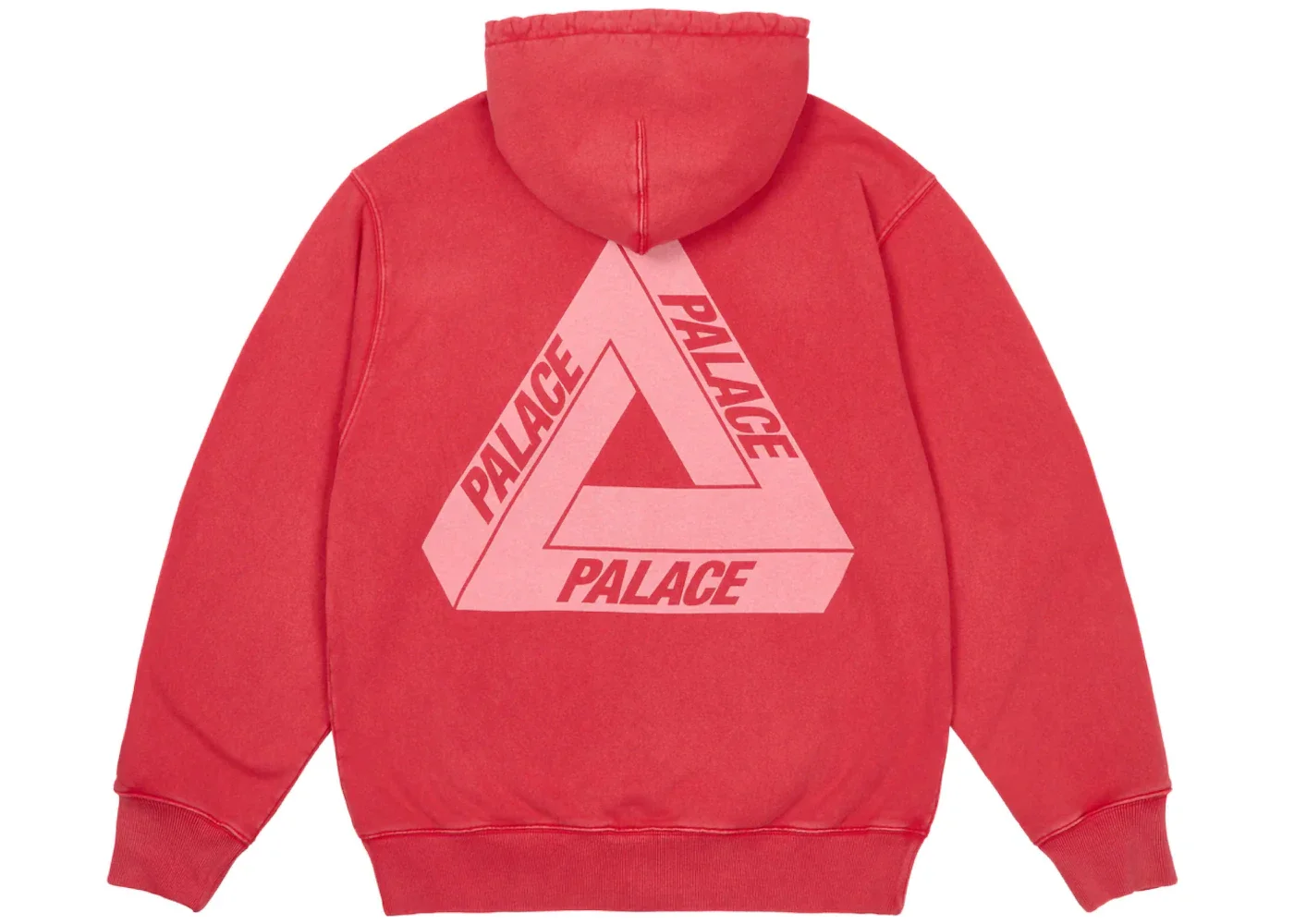 Palace Pigment Wash Tri-Ferg Hood Red - 1