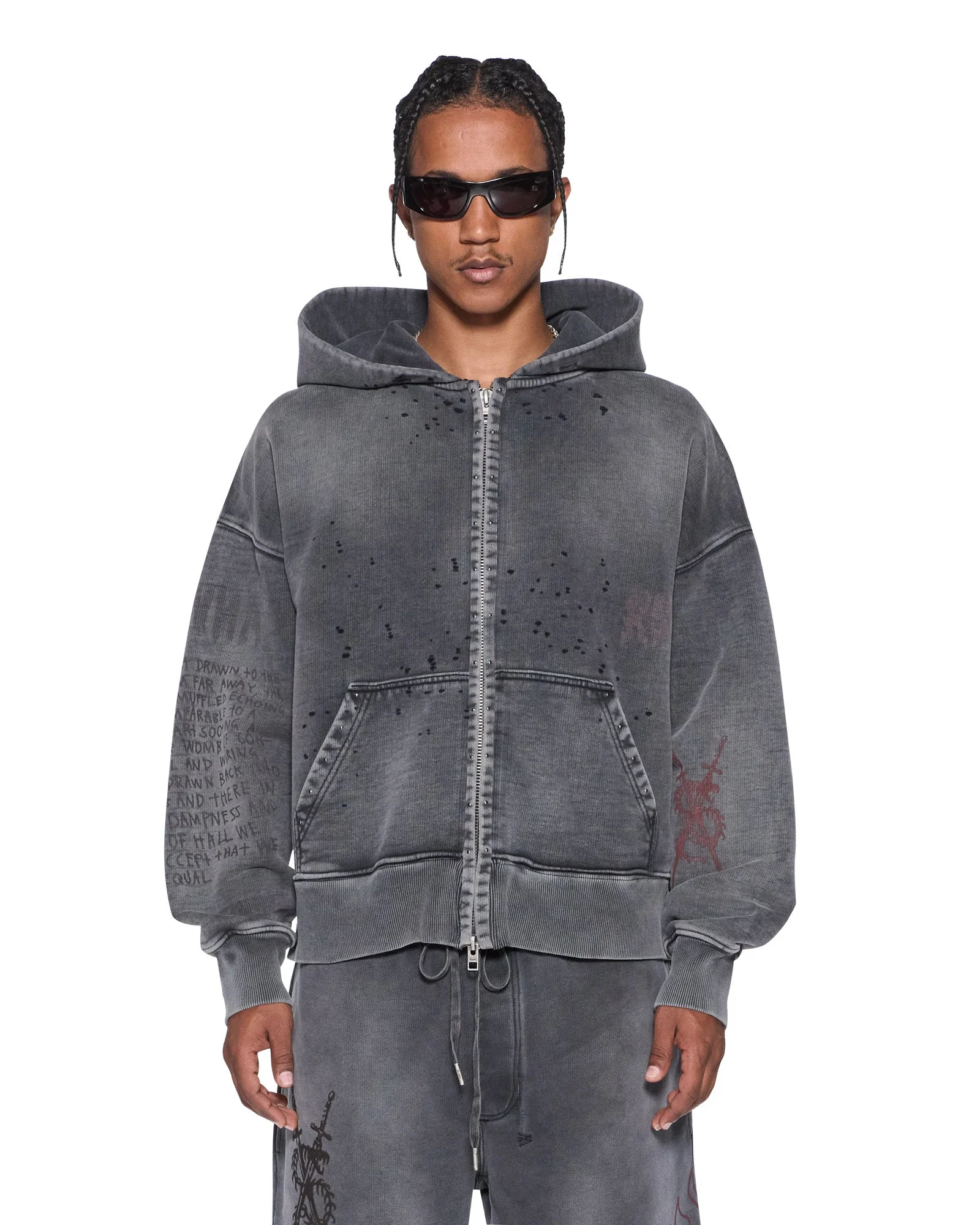 SKOOL HALEN ZIP HOODIE CHARCOAL FADE - 1