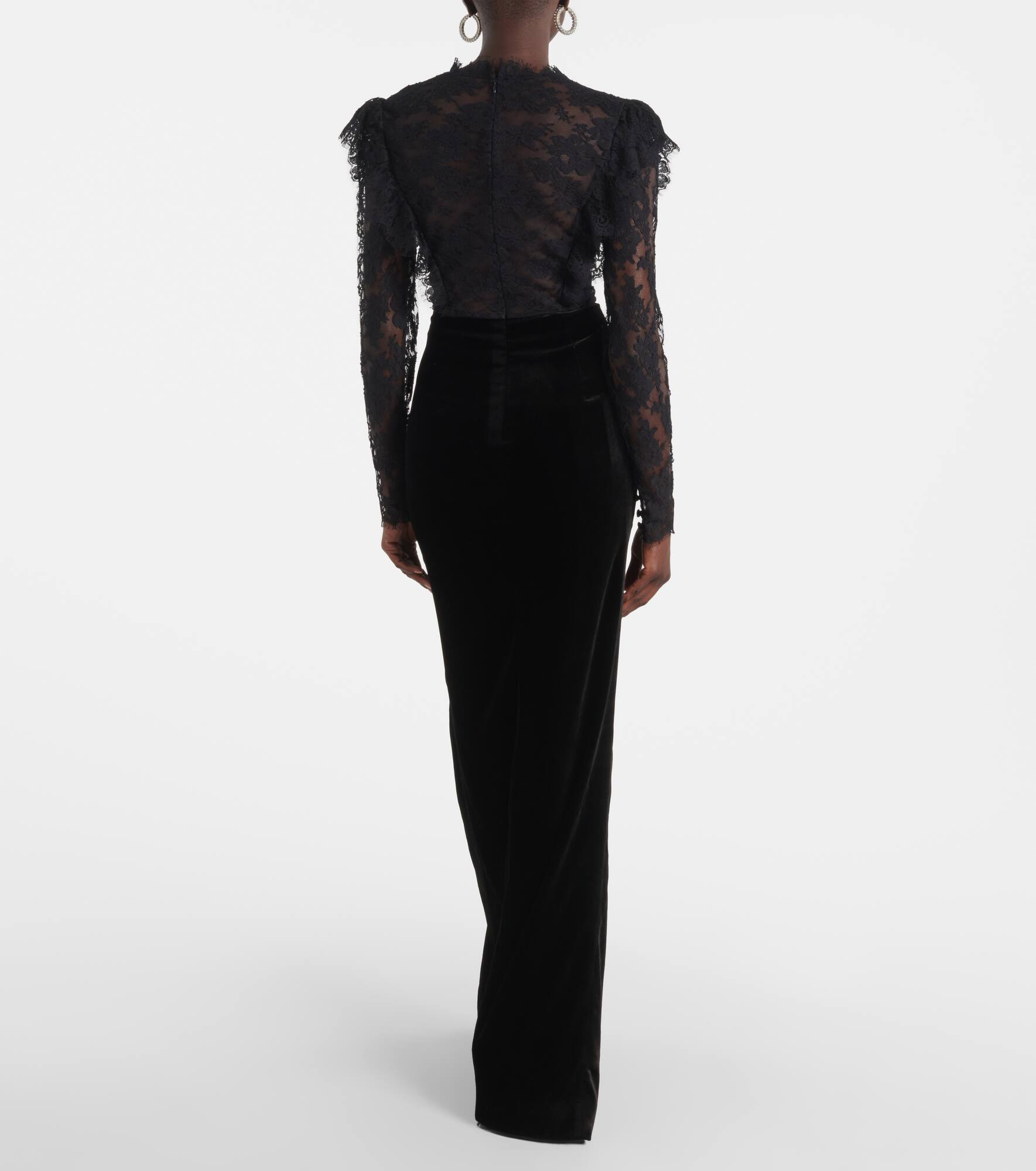 Lace and velvet gown - 3