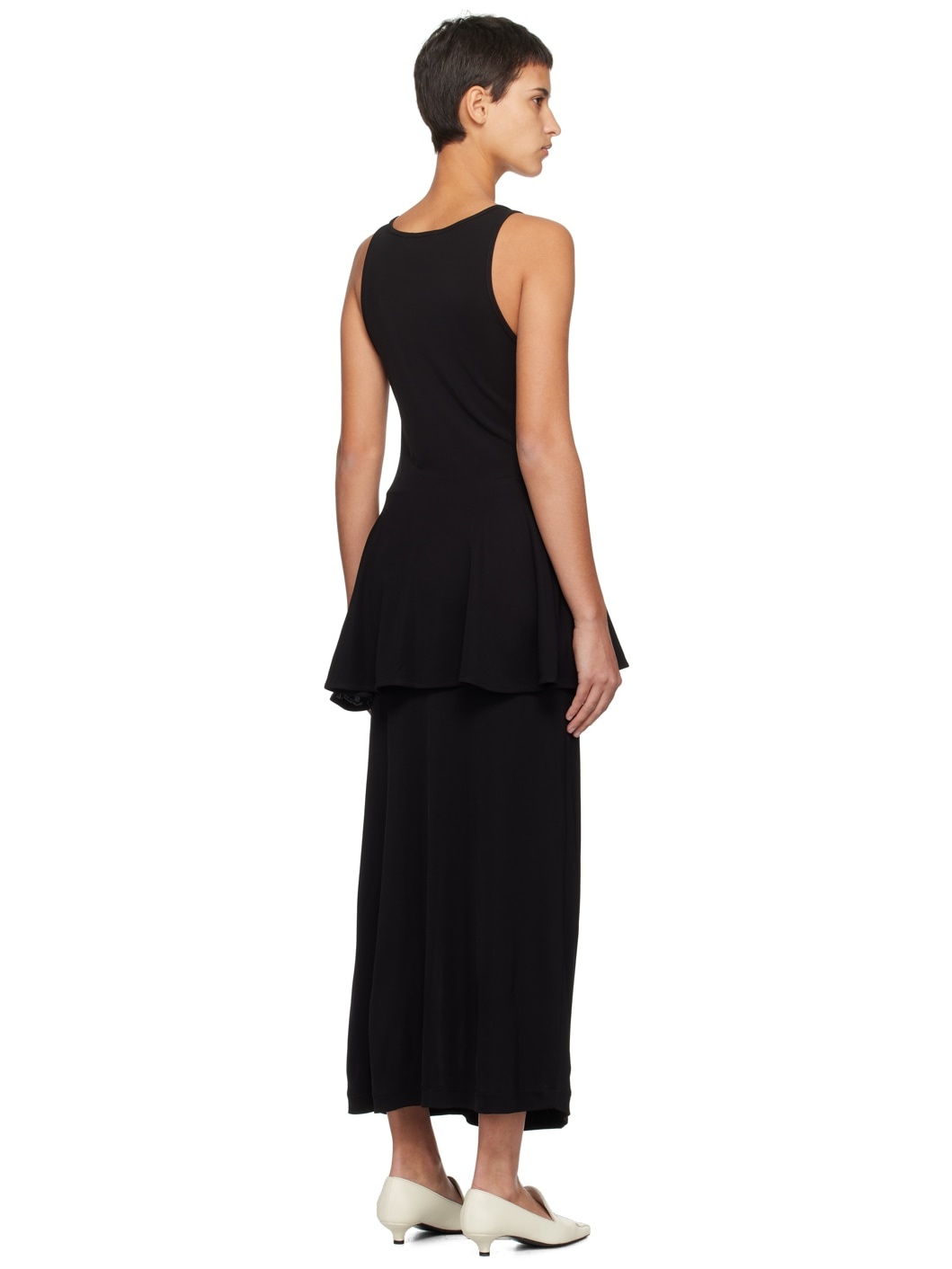 Black Petal Maxi Dress - 3