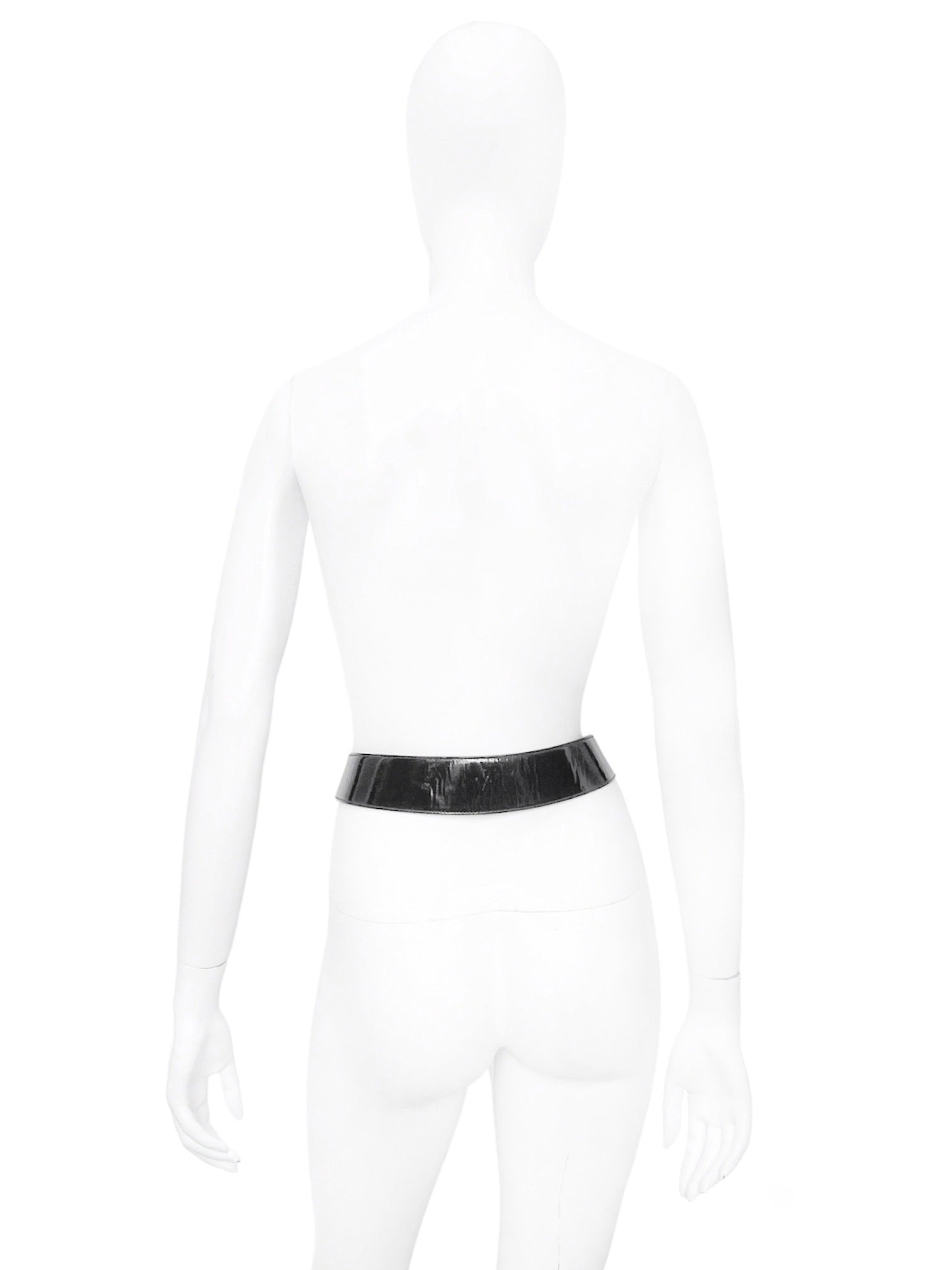 Gucci Fall 1995 Tom Ford Iconic Black Oversized Horsebit Patent Leather Belt 28 - 7