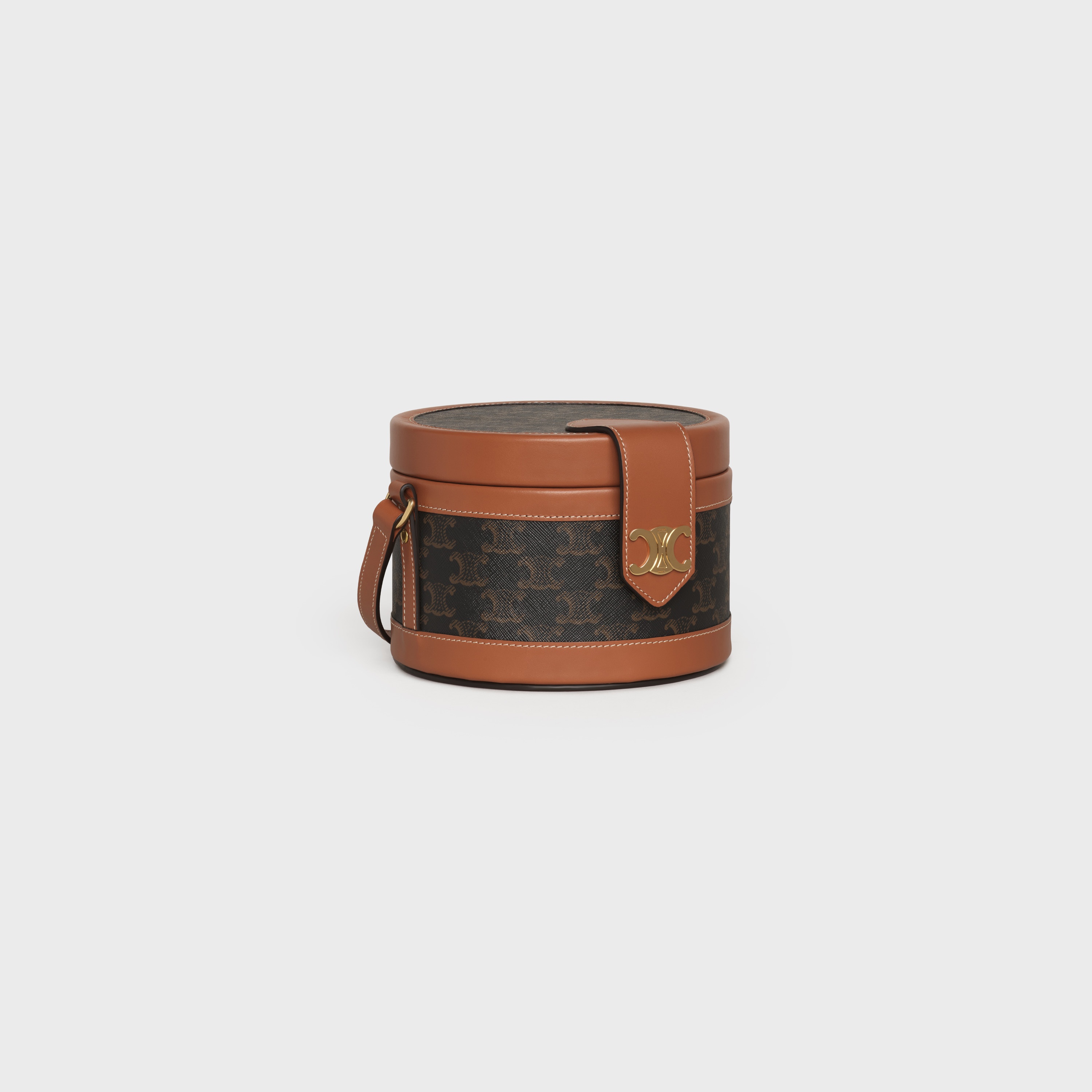 Medium Tambour Bag in Triomphe Canvas and calfskin - 2