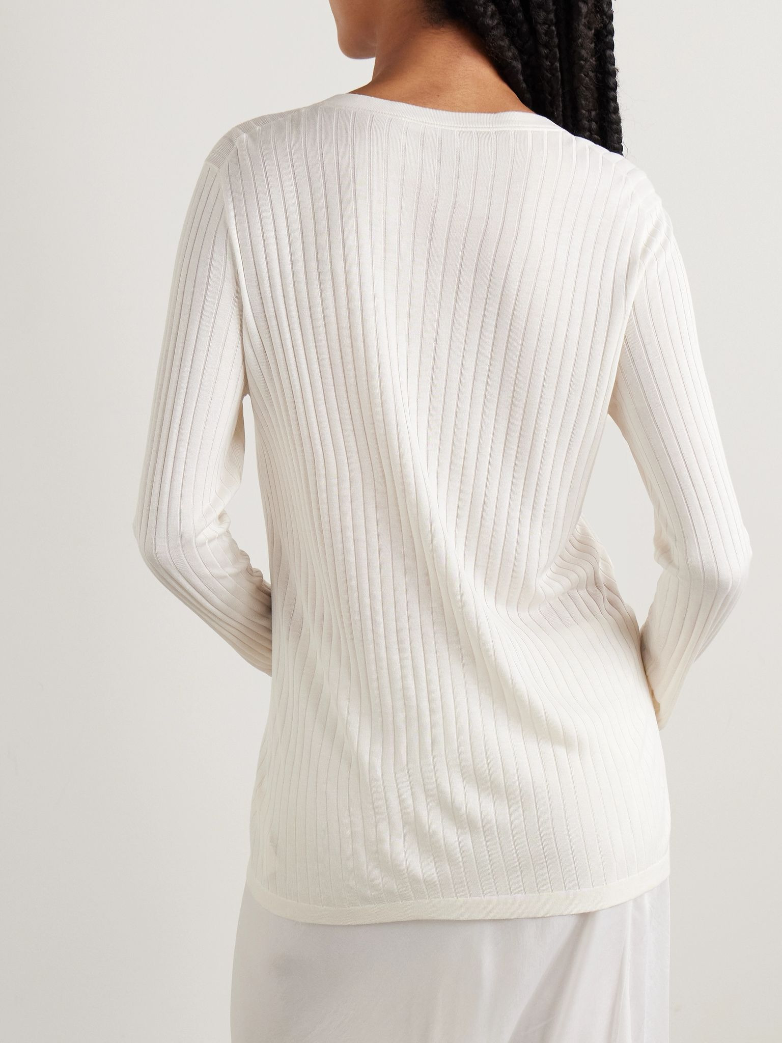 Keya ribbed-knit sweater Ivory - 4