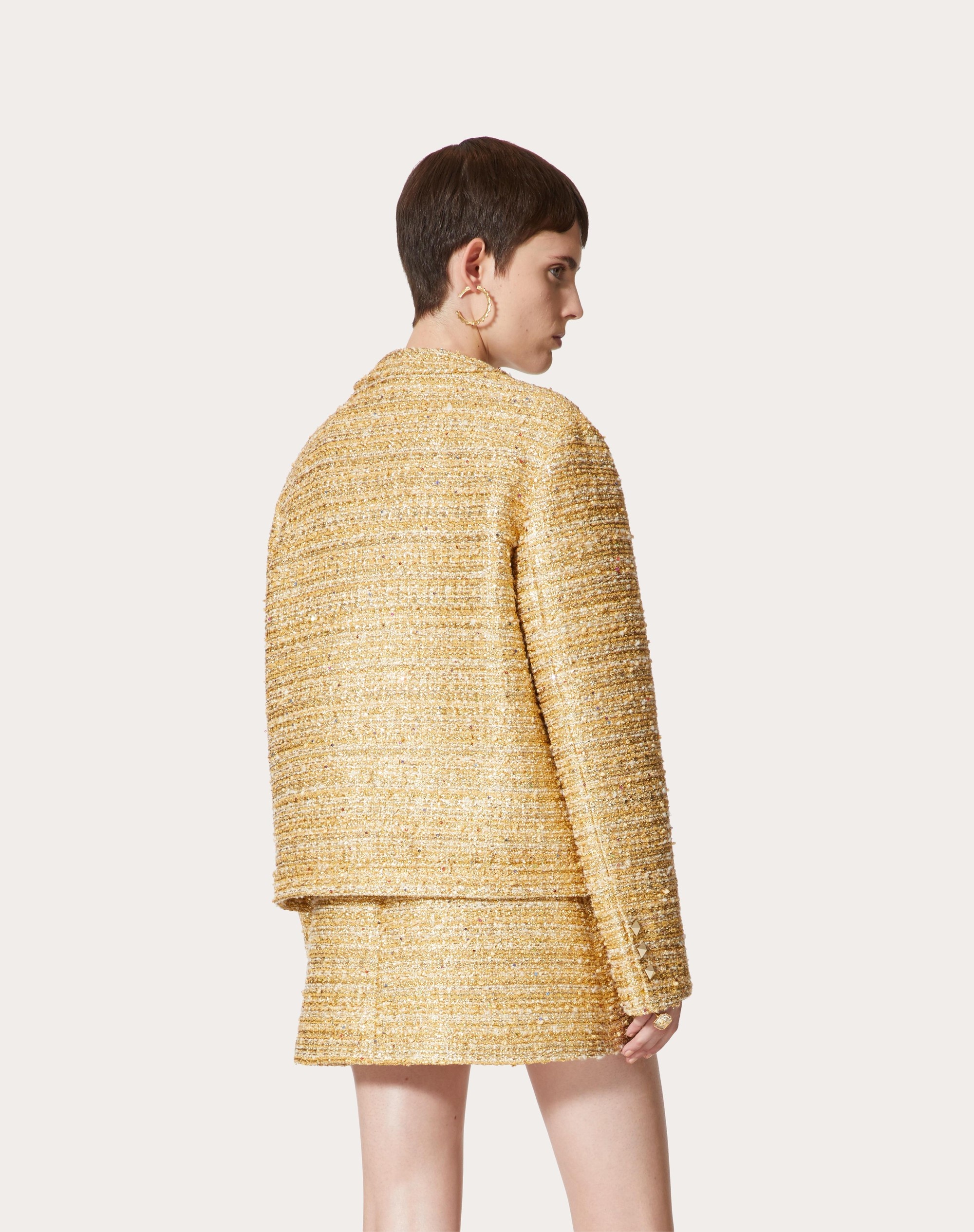 GOLD TWEED PAILETTES JACKET - 4