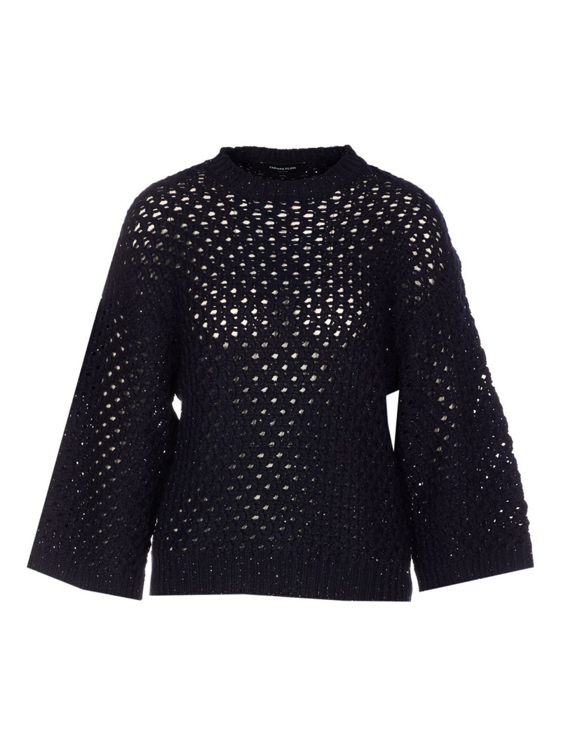 sequin-detail crew-neck sweater 1