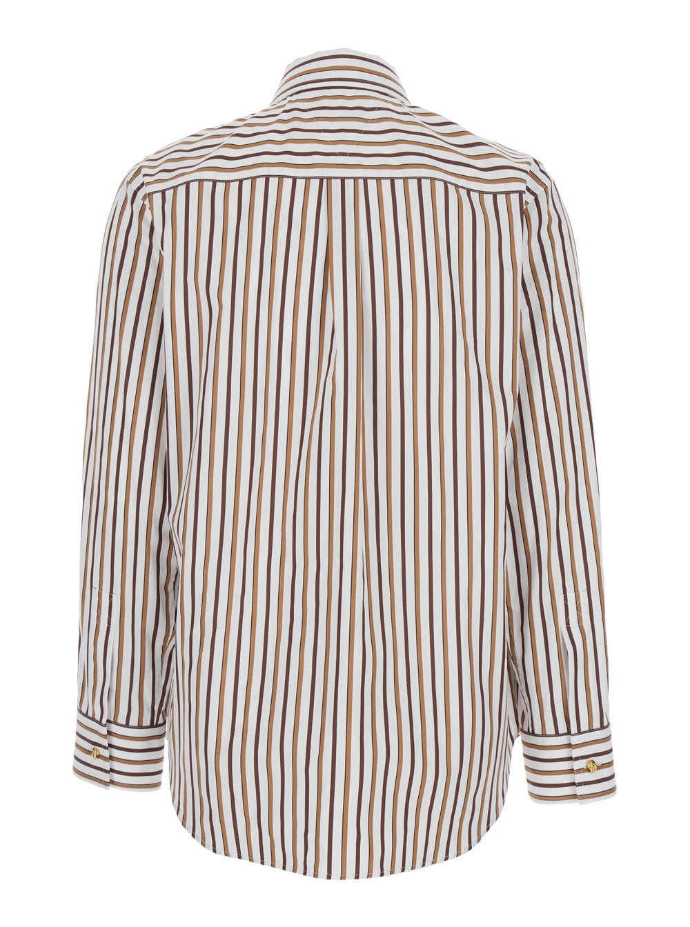 Bottega Veneta Women White Shirt With Classic Collar And All-Over Striped Motif In Cotton Woman - 2