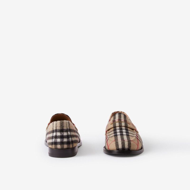 Check Wool Felt Loafers 4