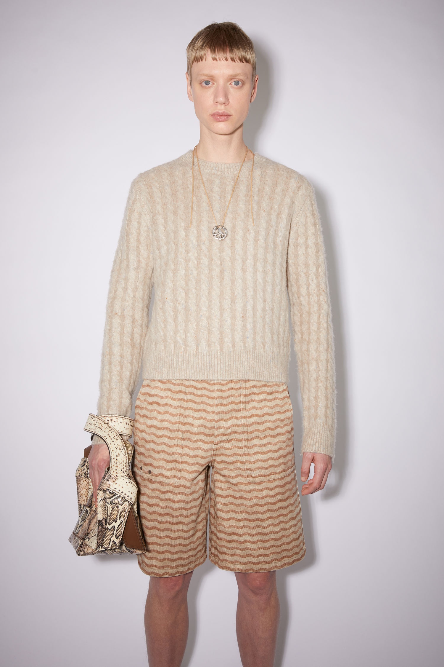 Cable knit sweater - Biscuit beige - 2