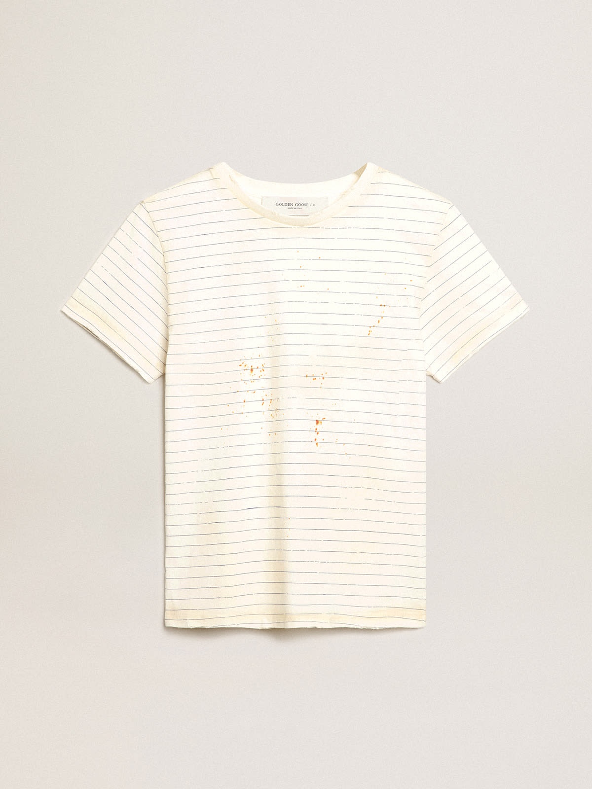 White T-shirt with vintage notebook effect - 1
