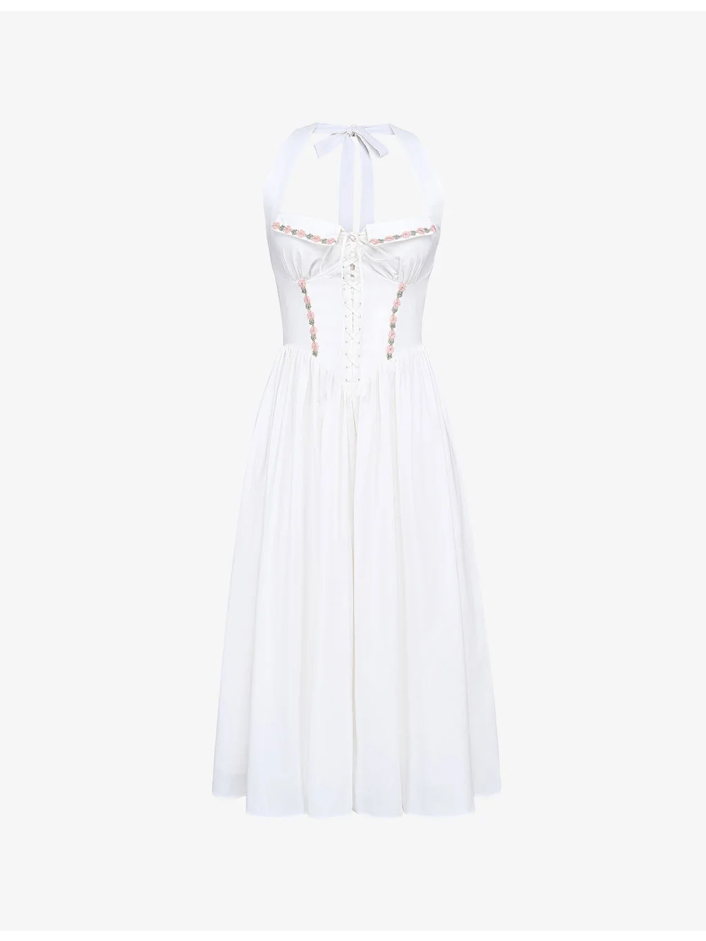 Emilia Halter-Neck Cotton Midi Dress - 1