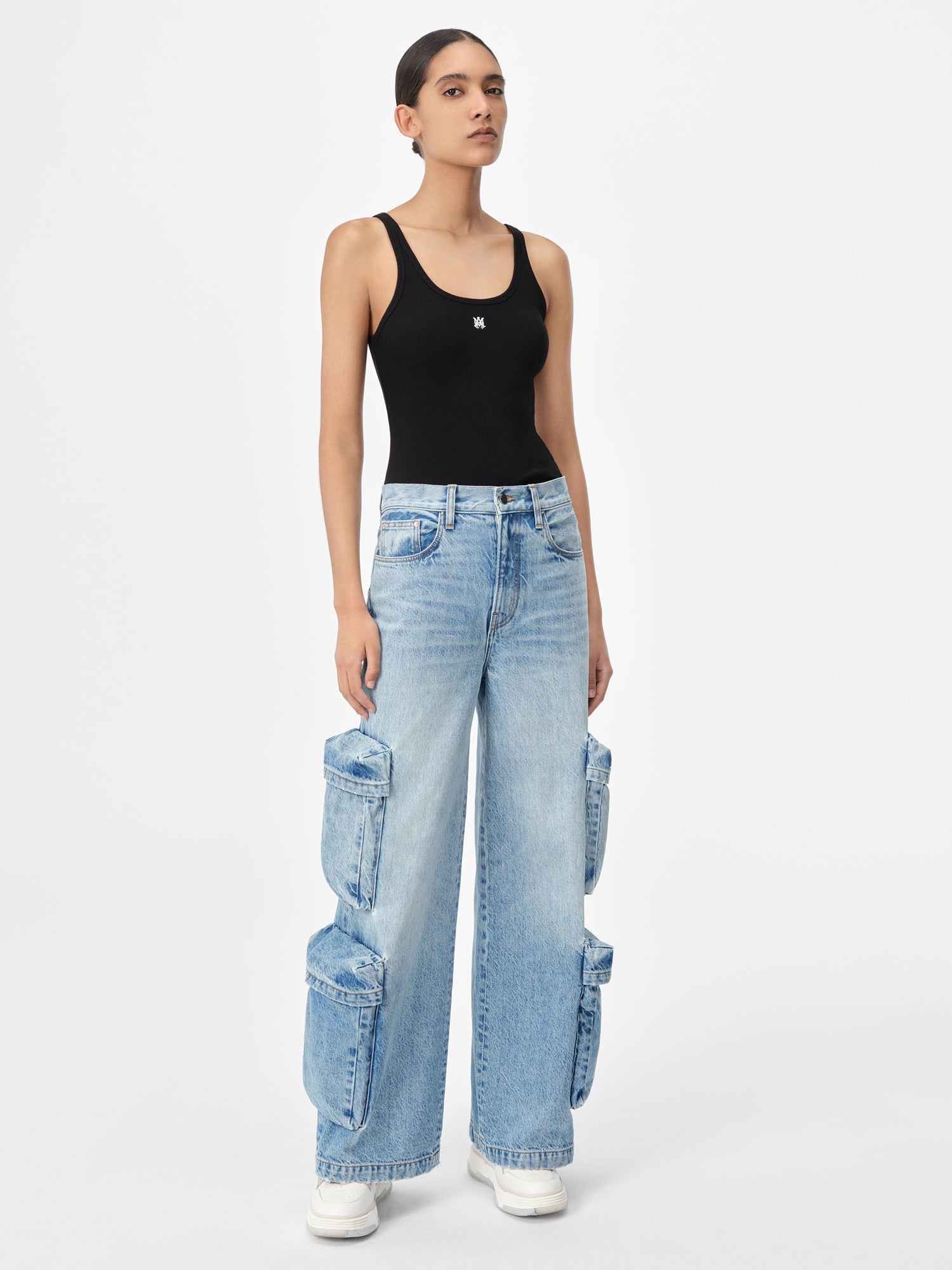 MA EMBROIDERED RIBBED TANK - 2
