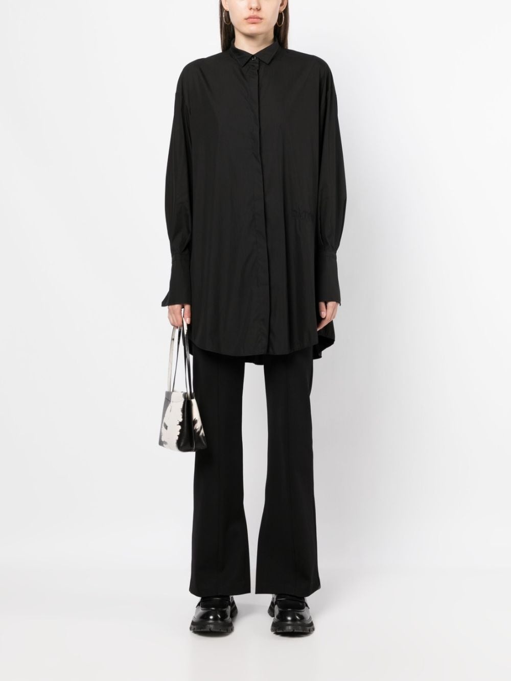 embroidered logo shirt dress - 2