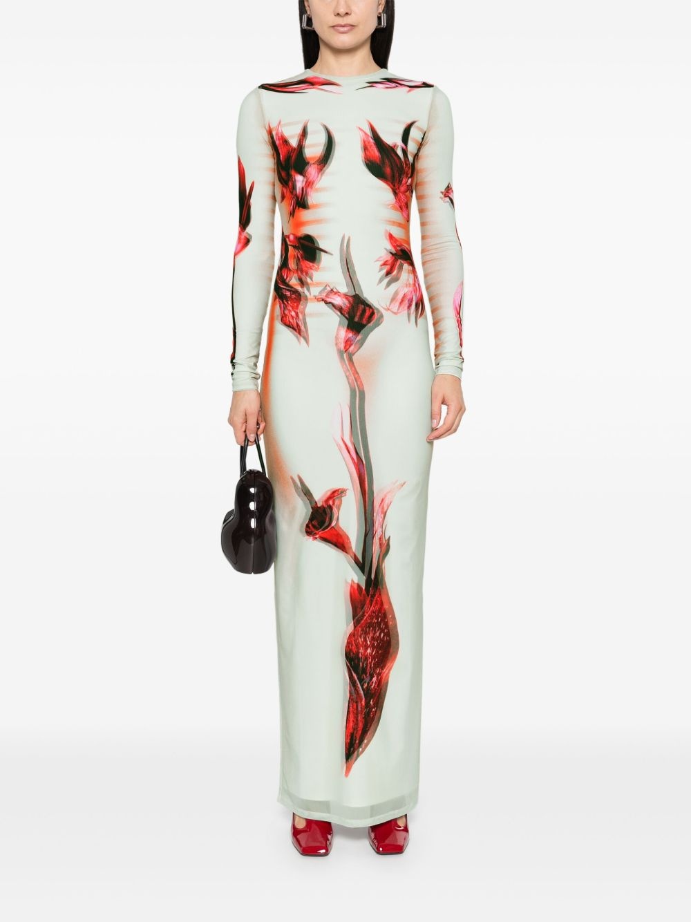 double-layered printed maxi dress - 2