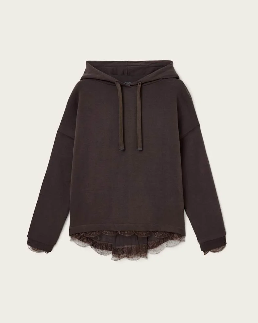 NIA LACE RELAXED FIT HOODIE - 1
