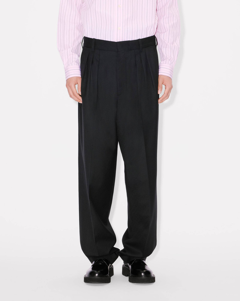 'KENZO Weave' pleated tailored pants in wool jacquard 4