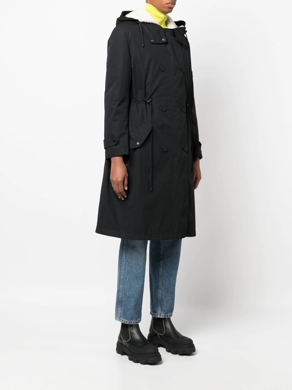 shearling parka coat - 3