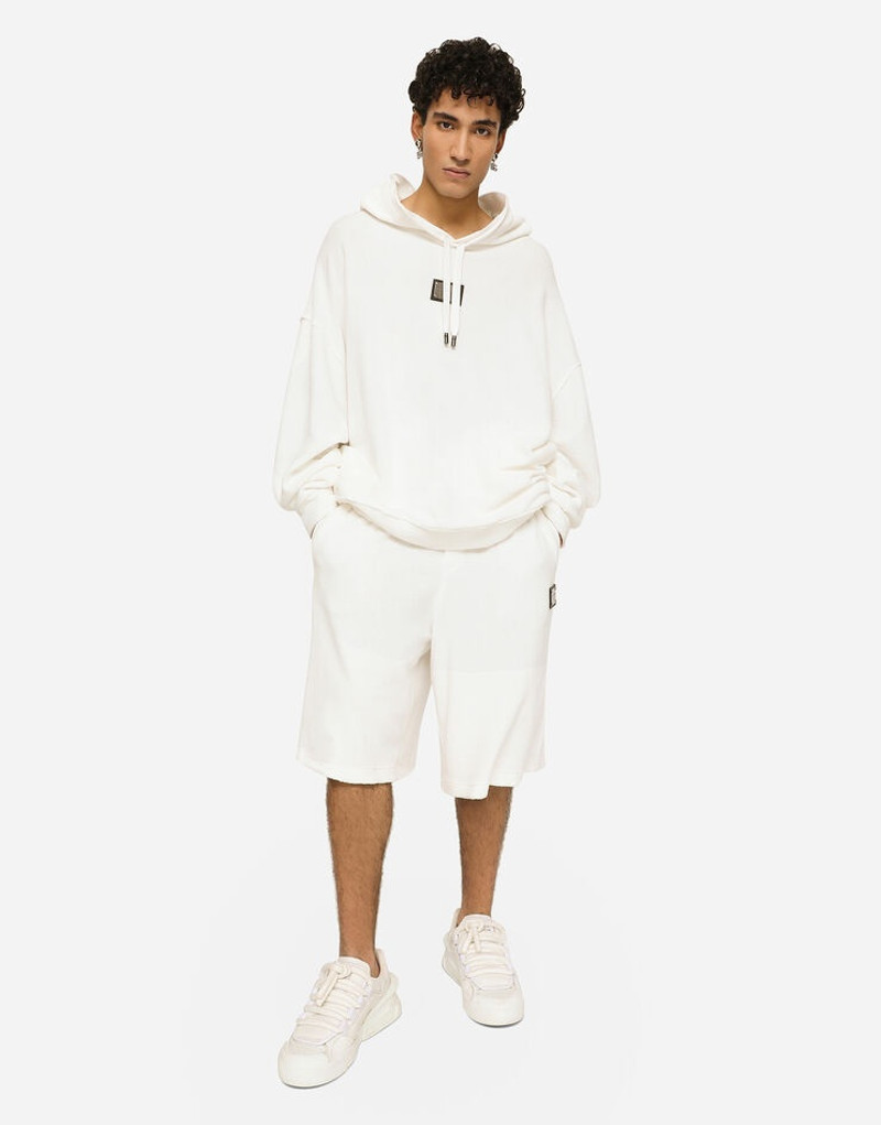 Jersey terry hoodie with logo tag 5