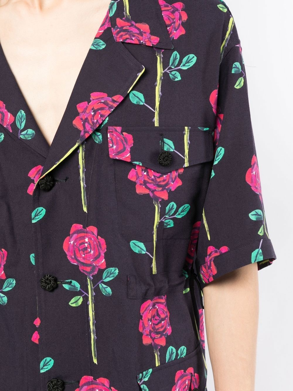 floral-print short-sleeved shirt - 5