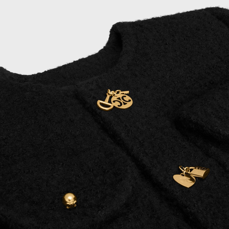 short-sleeved jacket IN cashmere and wool natté 3