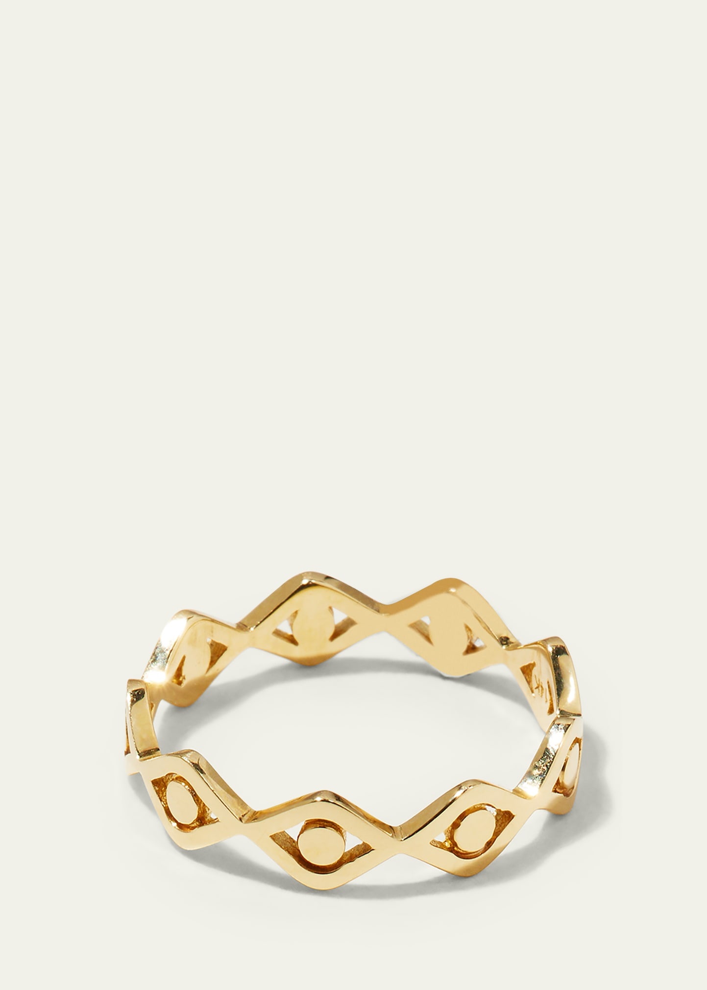 14k Yellow Gold Small Pure Evil Eye Eternity Ring, Size 6 - 4