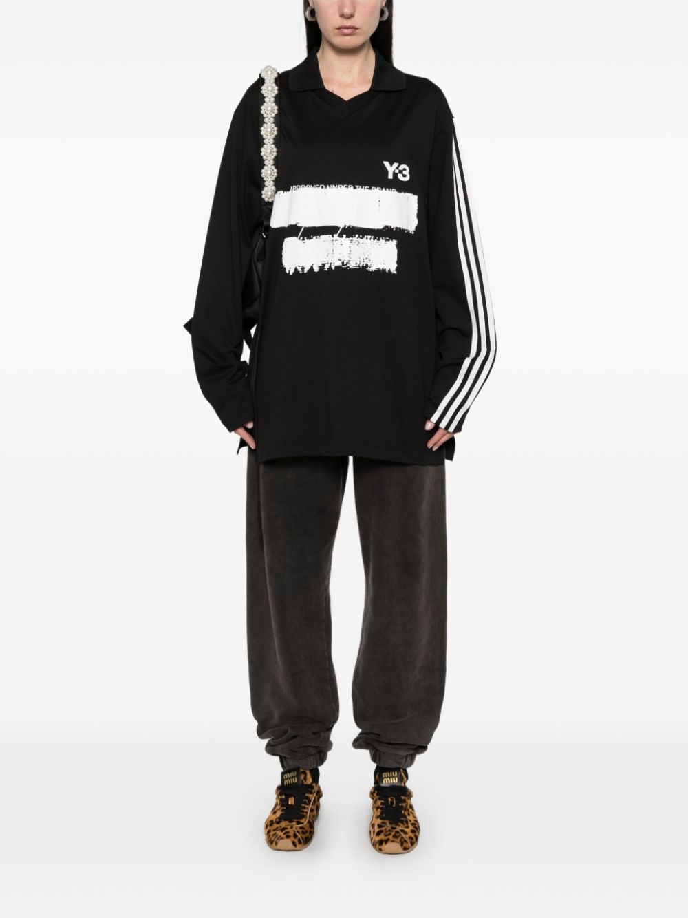 graphic-logo long-sleeves polo shirt - 3
