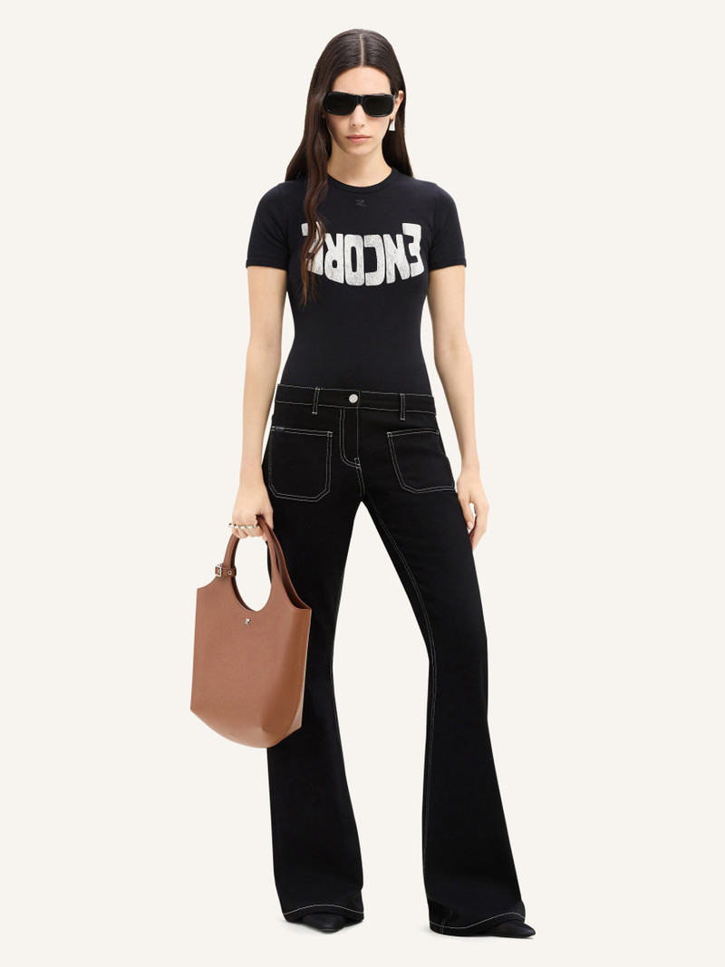 courrèges 2-POCKET TOPSTITCHED DENIM BOOTCUT PANTS outlook