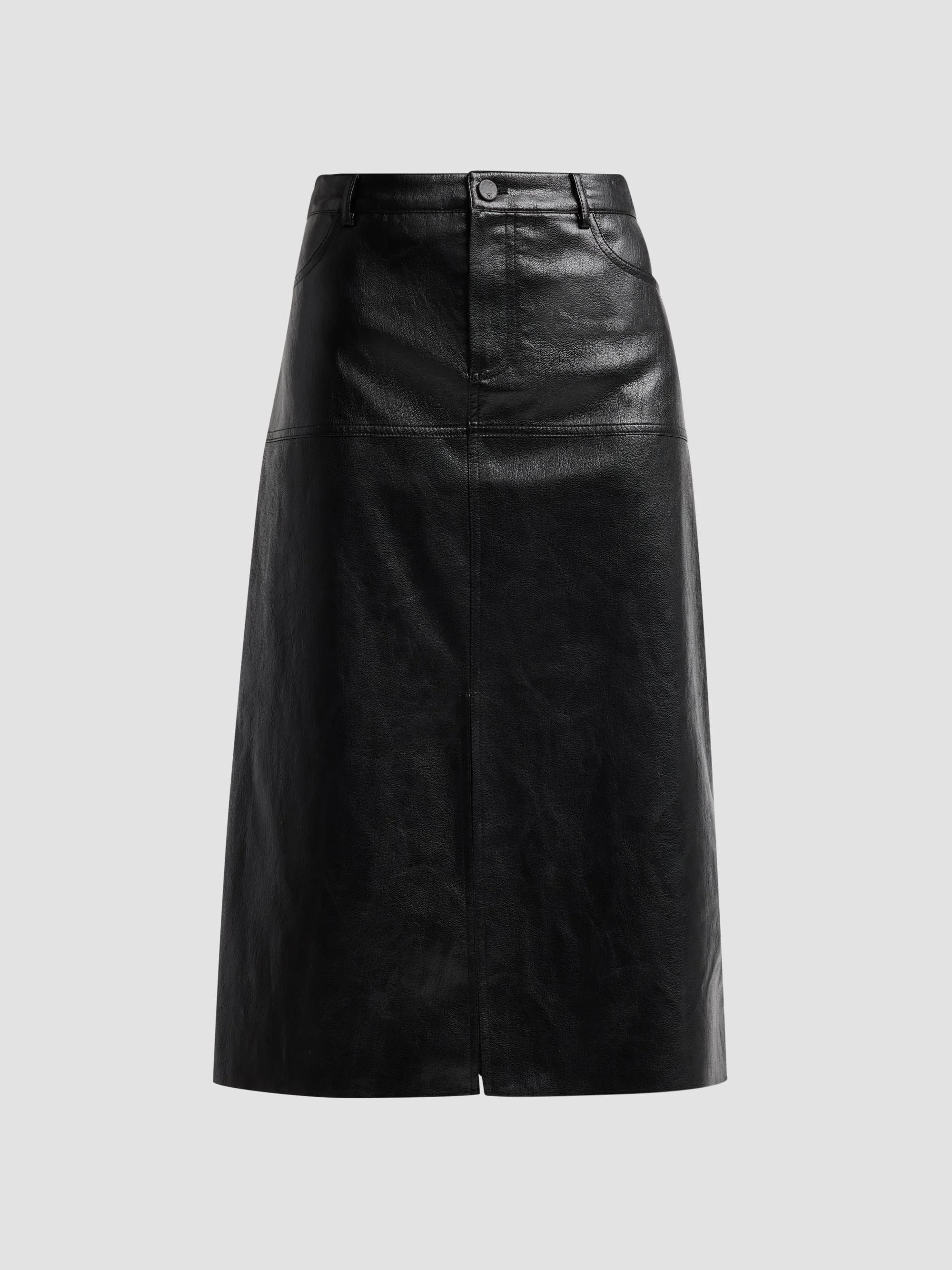 Women's Leslie Faux-Leather Pencil Skirt - Black - 1