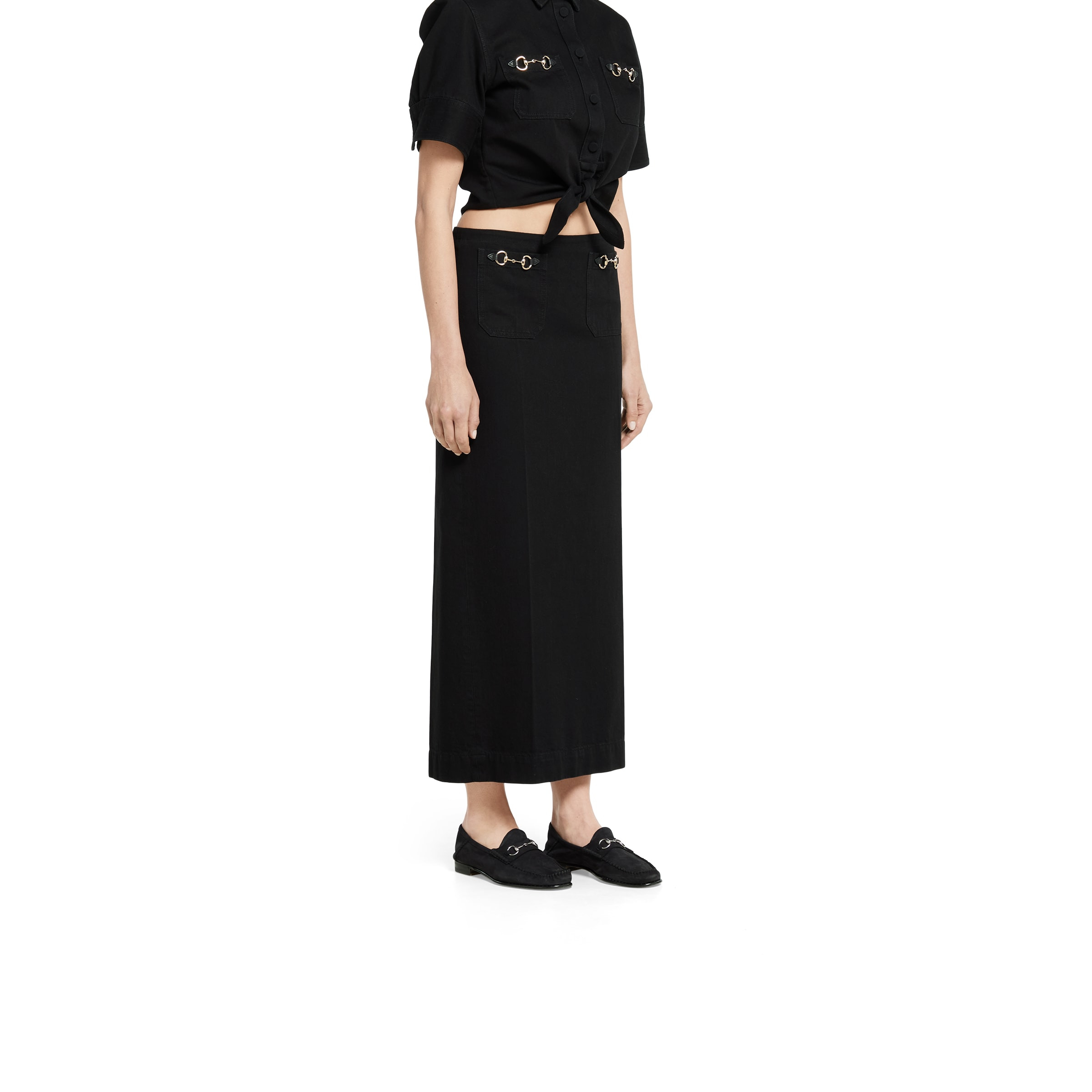 Denim skirt with Horsebit - 3
