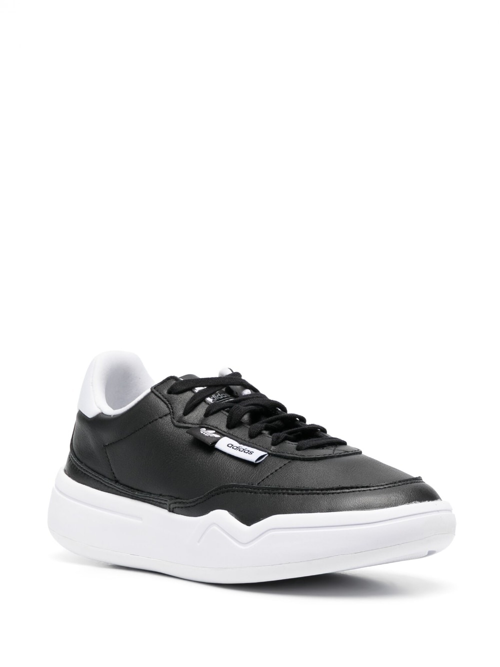 low-top leather sneakers - 2